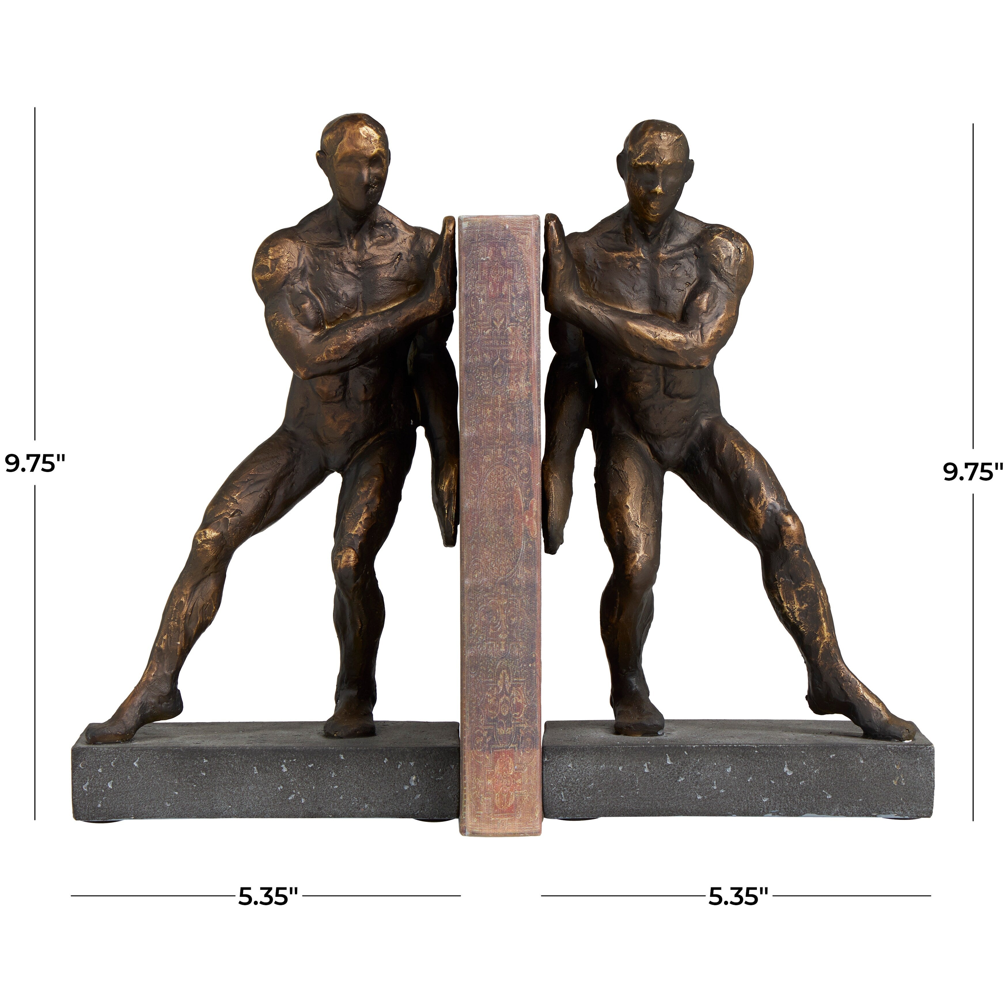 Bronze Polystone People Decorative Bookends (Set of 2)