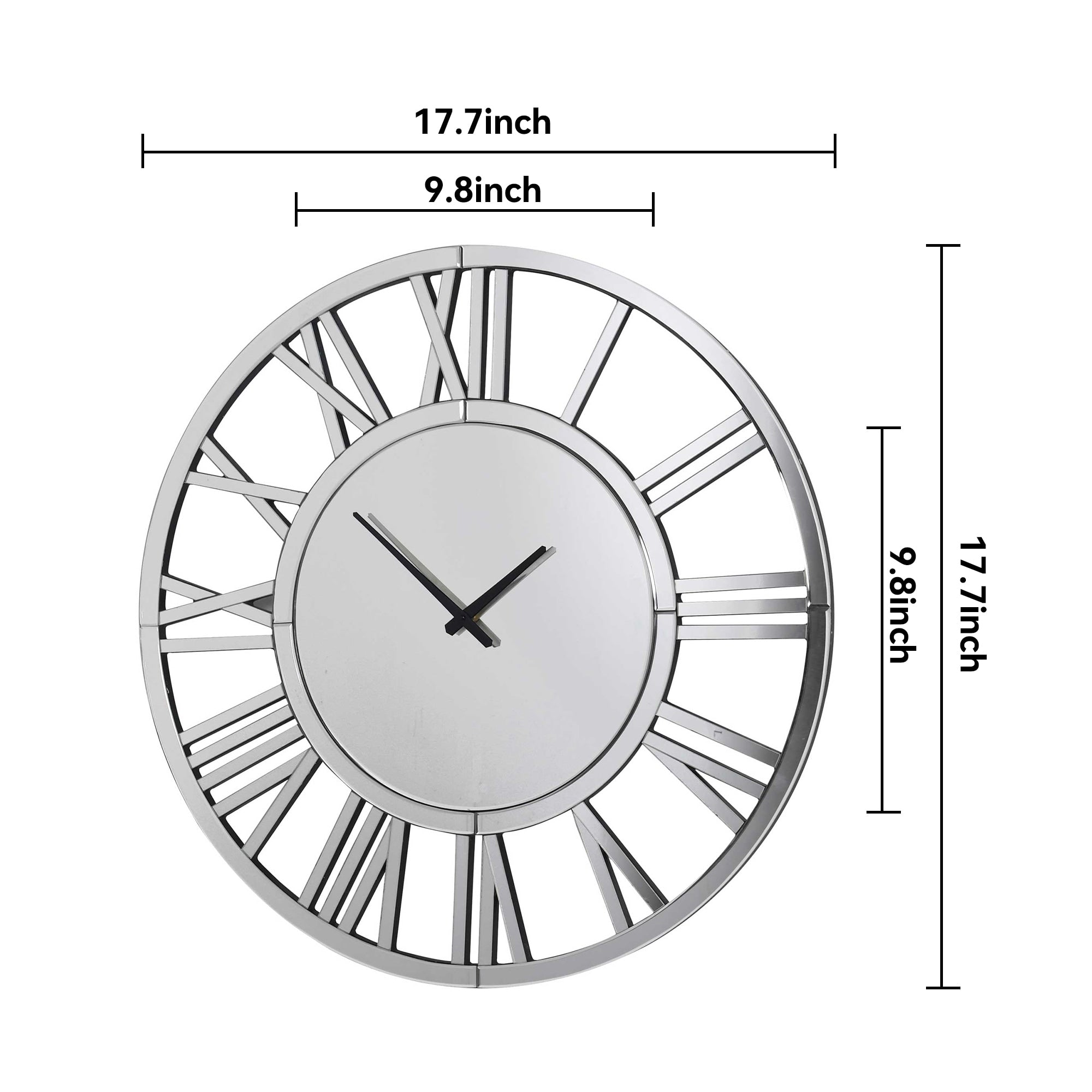 Round Wall Clock- Modern Clocks Mirrored Wall Decor