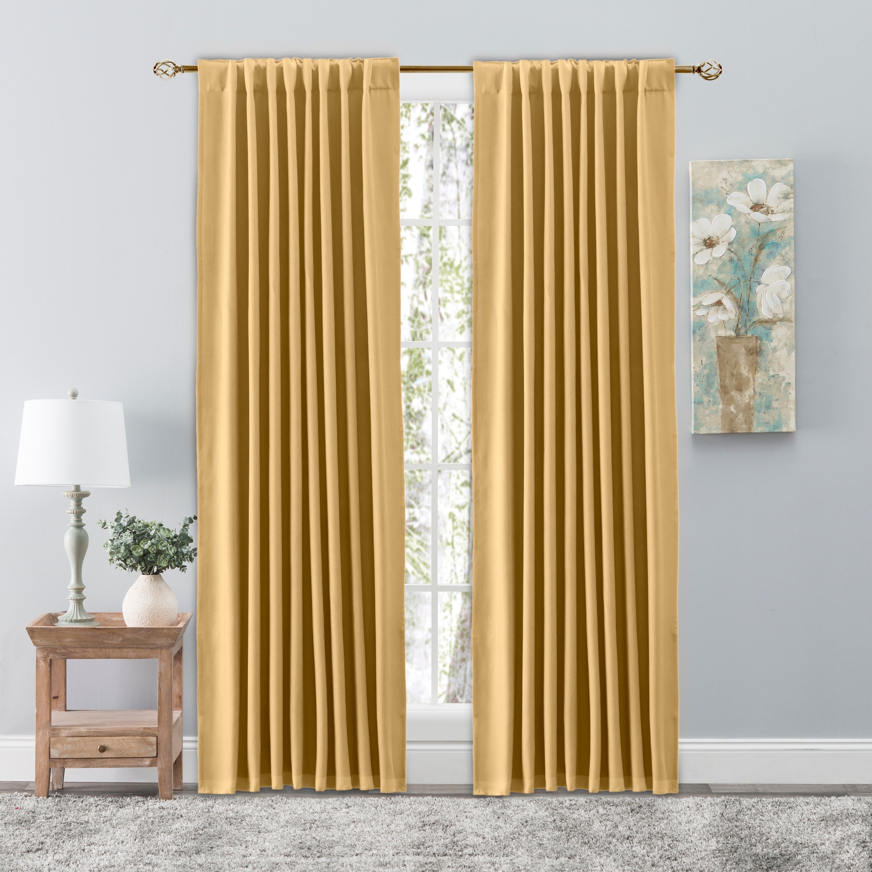 Glasgow Elegant Rod Pocket Curtain Panel with Back Tabs