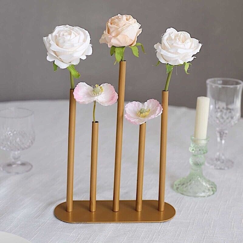 10 Inch Metal Single Stem Flower Bud Vase