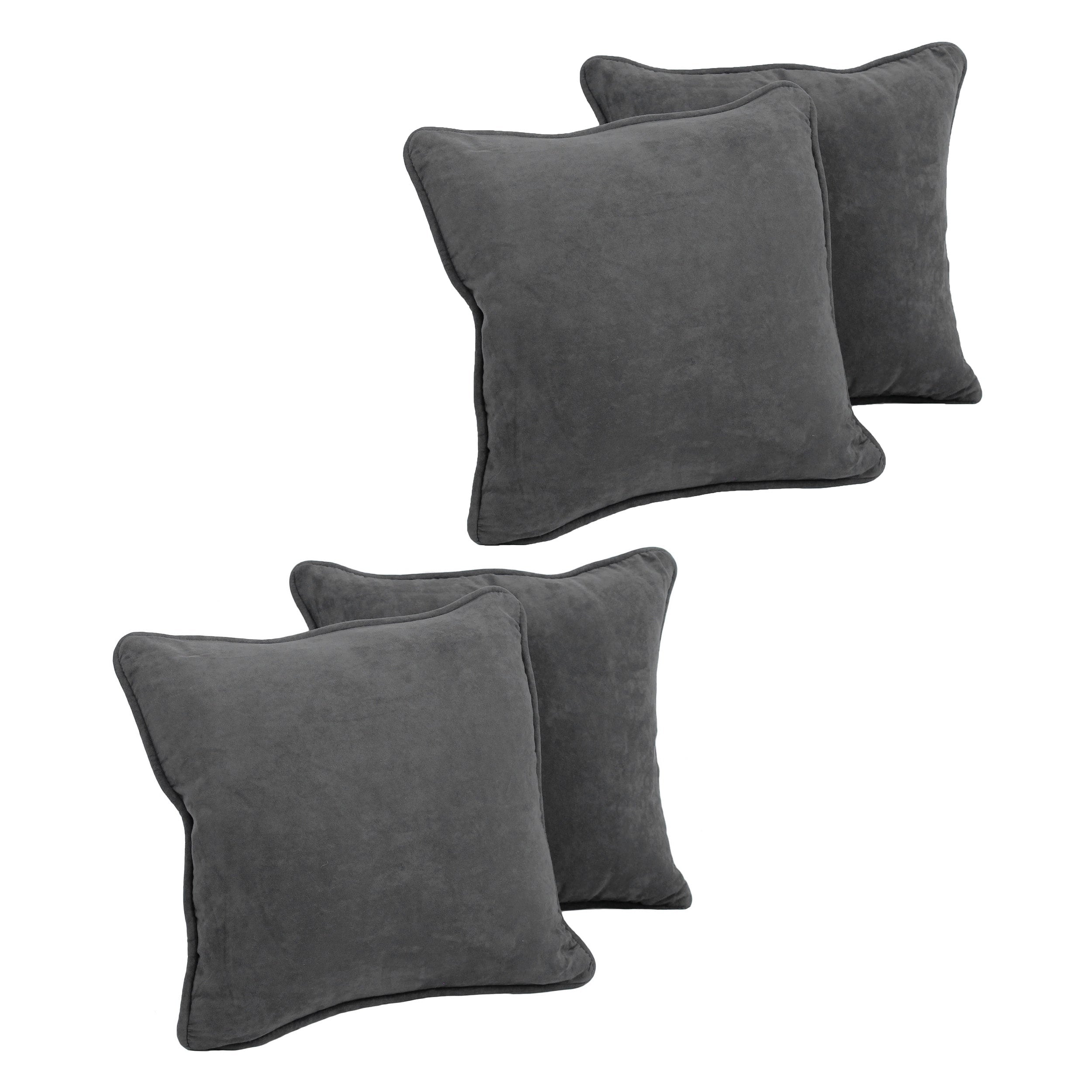 Blazing Needles 18-Inch Microsuede Throw Pillows (Set of 4)