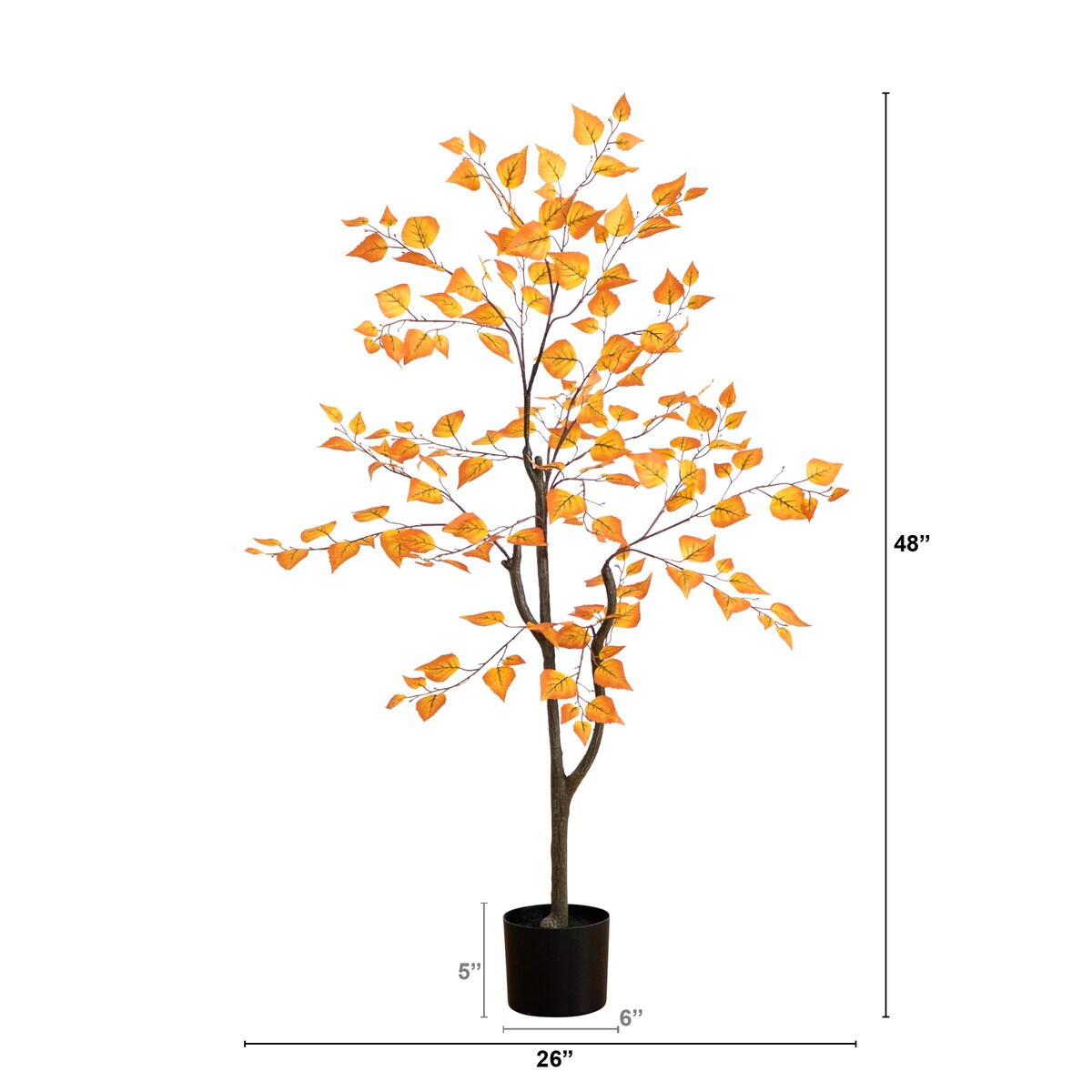 4' Autumn Birch Leaf Artificial Fall Tree