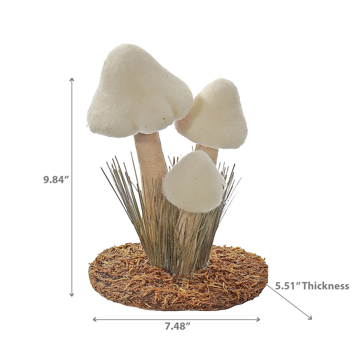 Triple Mushroom Decor White