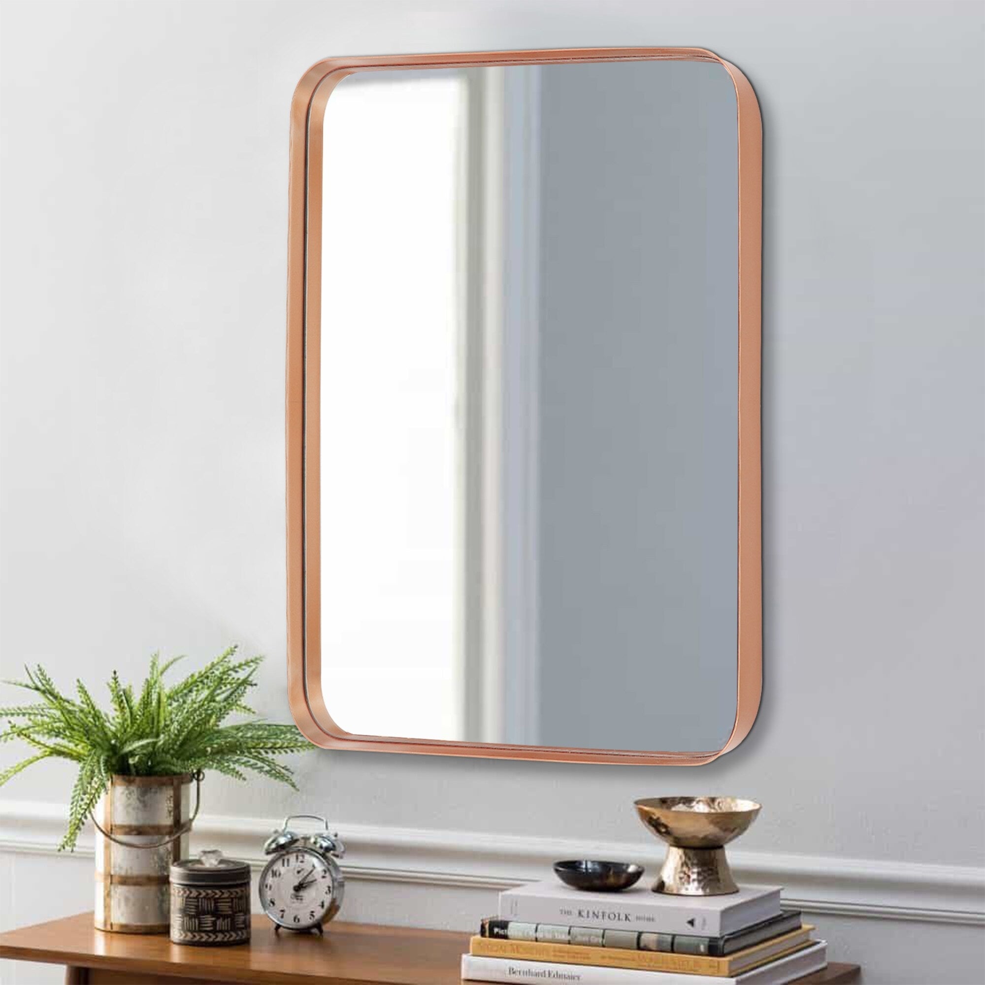 Wall Mirror Vanity Mirror Bathroom Mirror with Round Corner (1 Piece)