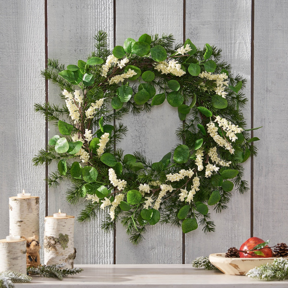 25.5 Leaves/Berry Wreath - As Picture Show