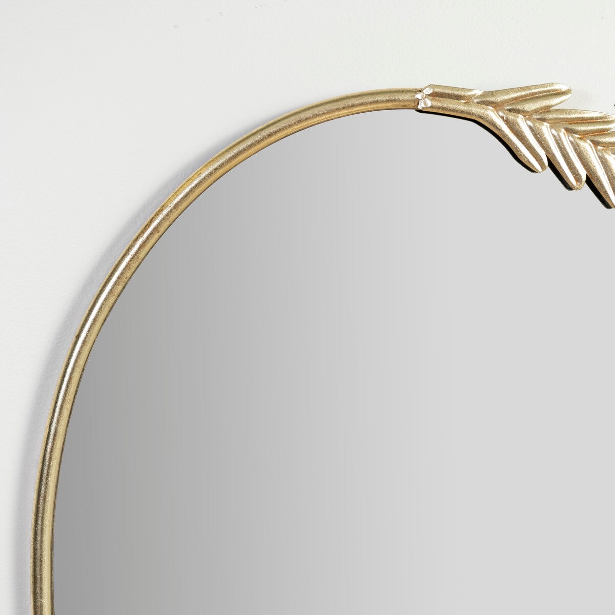 Gold Finish Oval Wreath Mirror