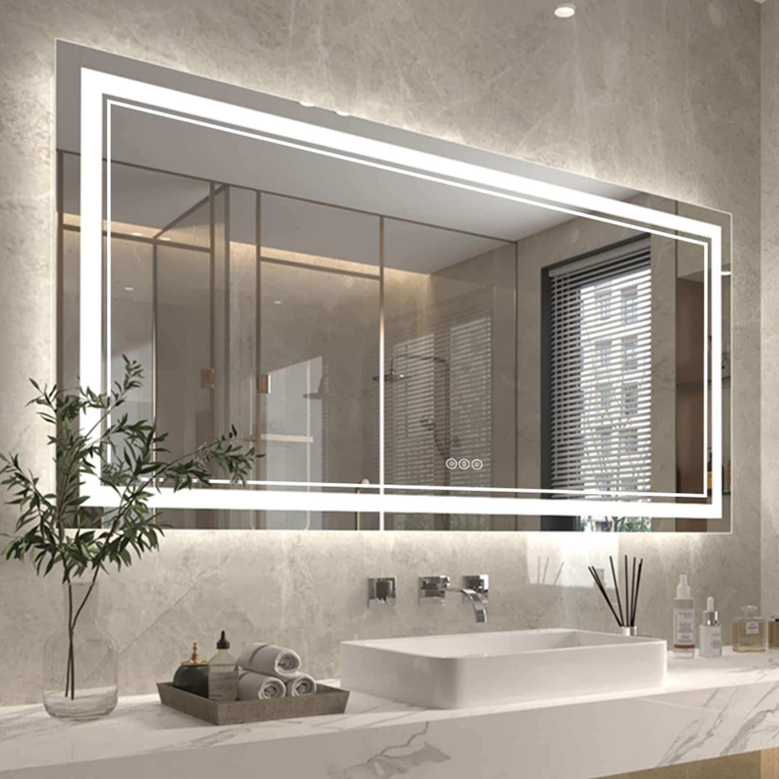 ExBrite Anti-Fog LED Bathroom Mirror with Endless Dimming