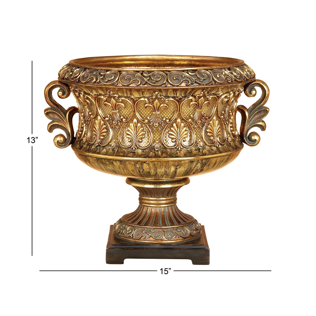 Polystone Ornate Decorative Decorative Bowl - Gold - Roche River Decor