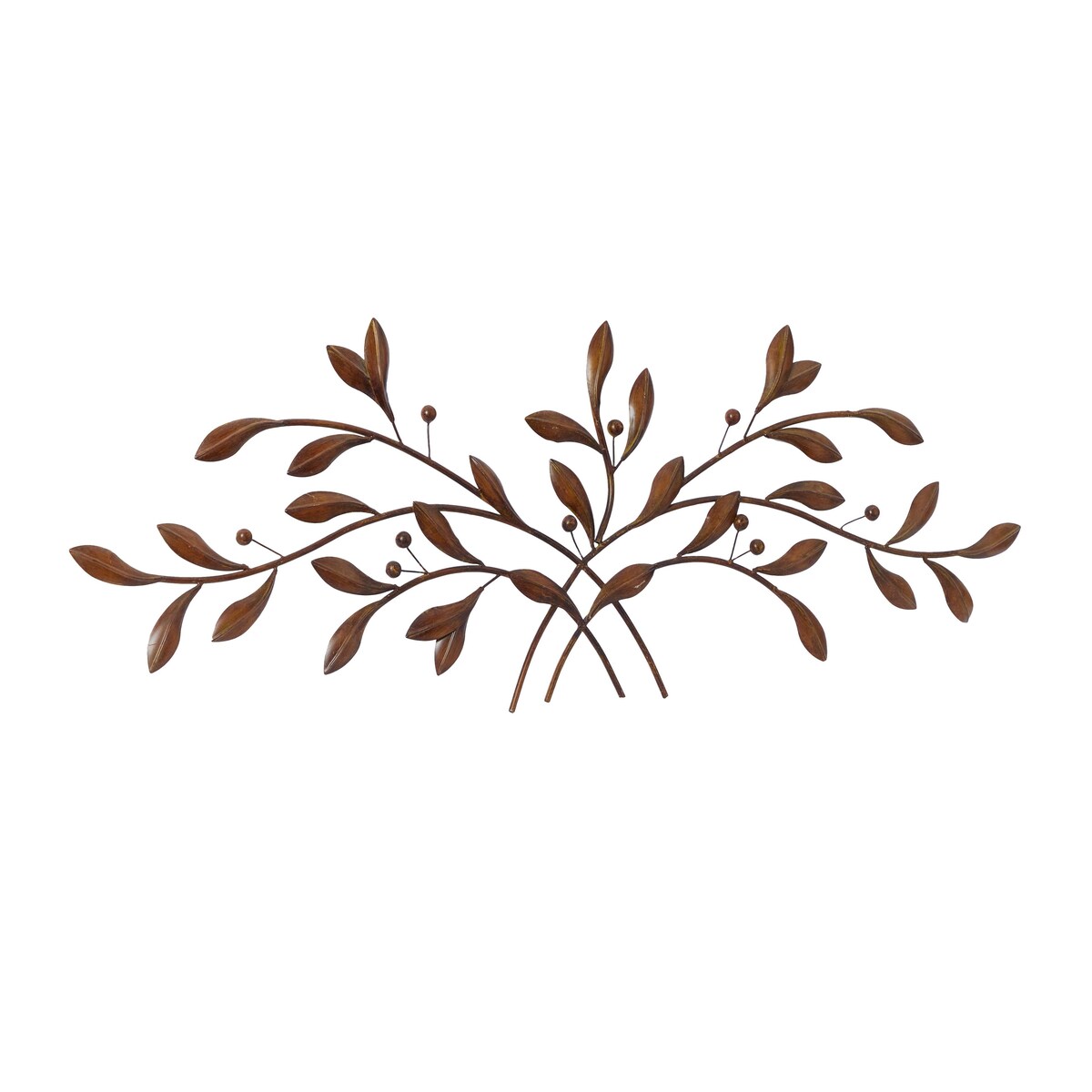 Metal Leaf Home Wall Decor - Brown - Roche River Decor