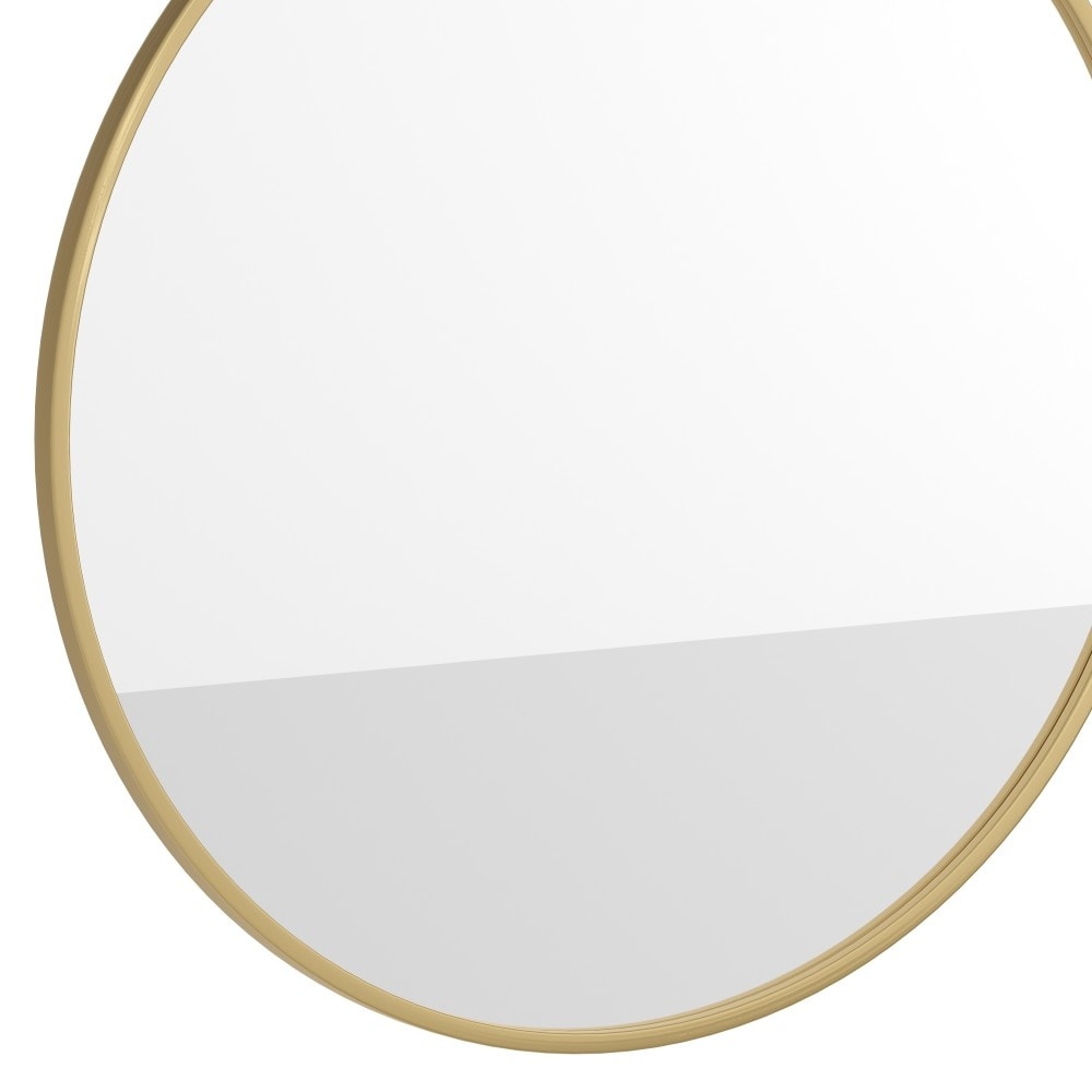 Wall Mount Shatterproof Round Accent Wall Mirror with Metal Frame