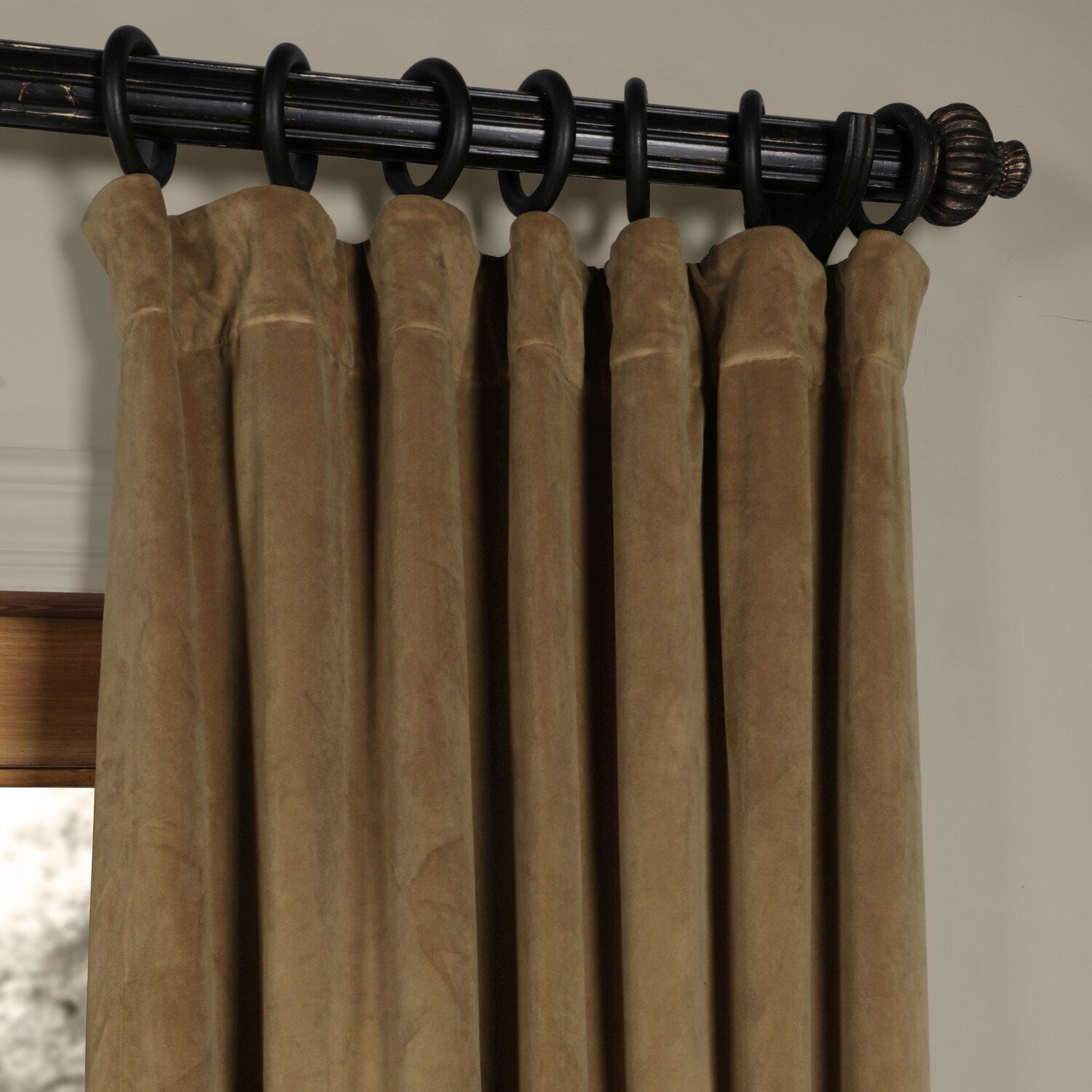 Exclusive Fabrics Signature Velvet Blackout Curtains (1 Panel) - Luxurious Single Drapery for Enhanced Light Blockage