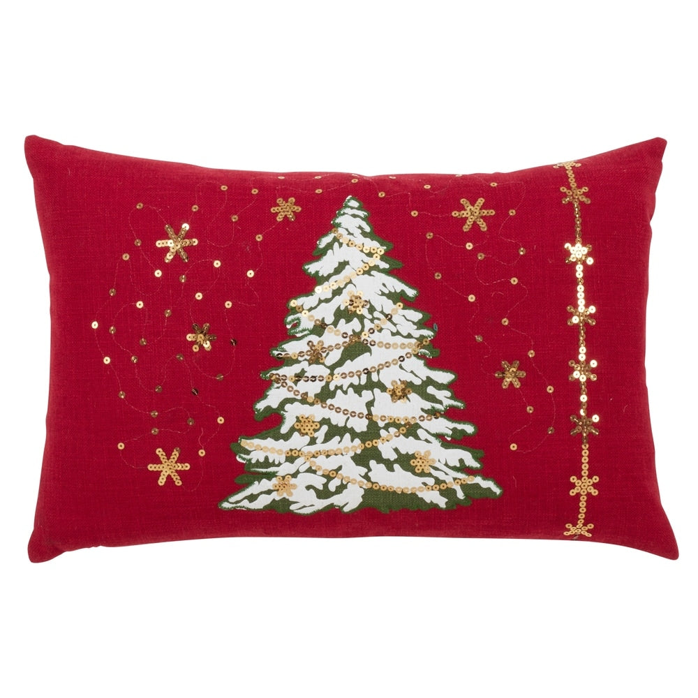 Christmas Tree Throw Pillow With LED Lights