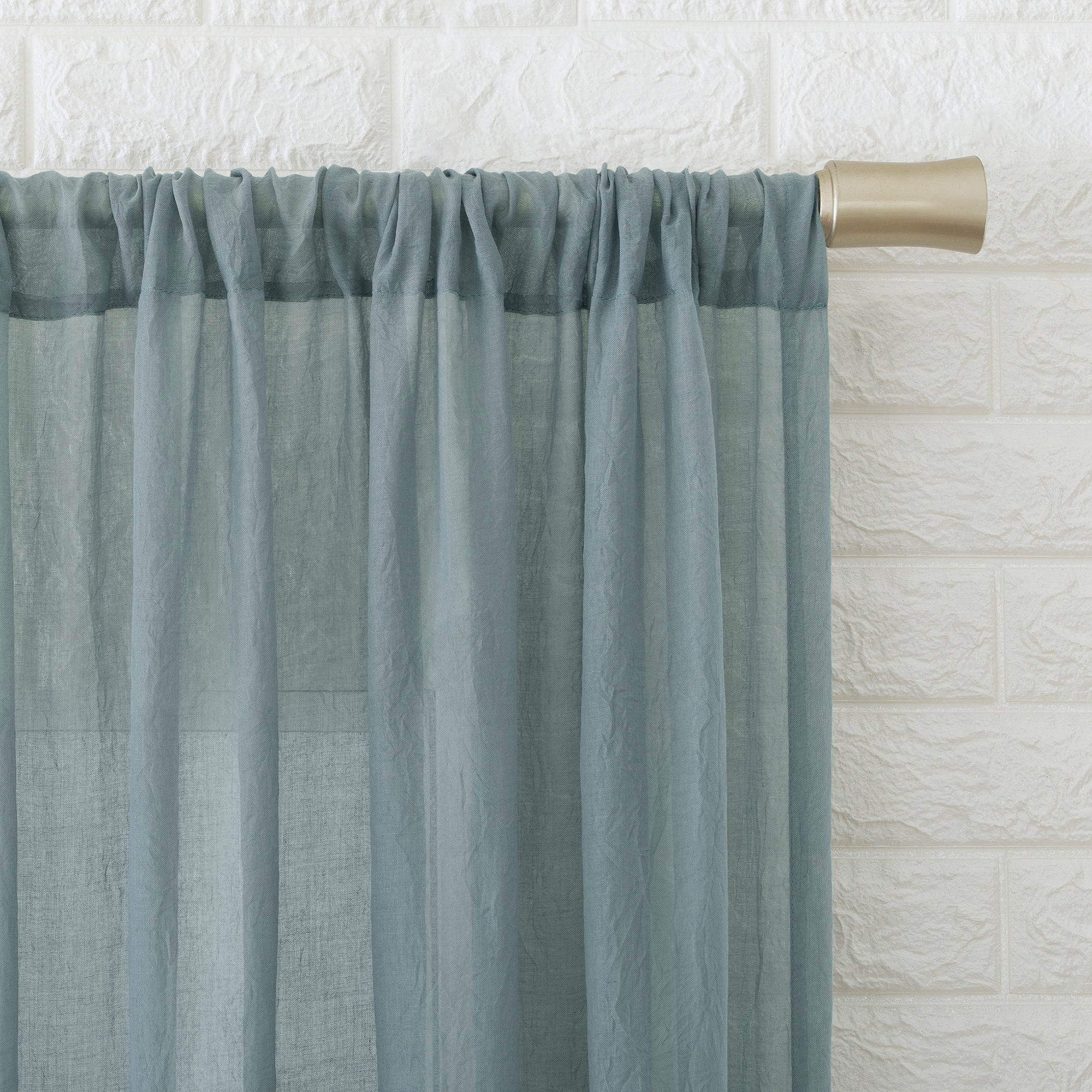 No. 918 Ladonna Crushed Texture Semi-Sheer Rod Pocket Curtain Panel, Single Panel