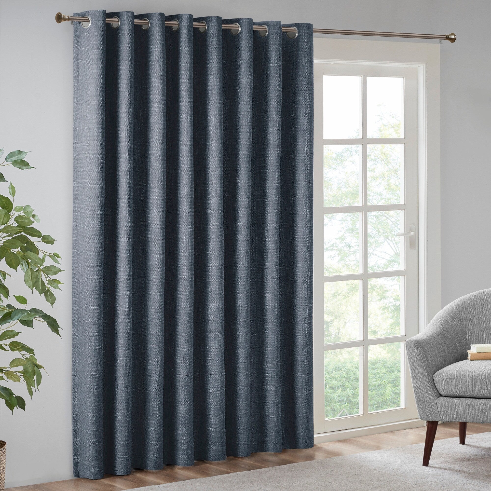 SunSmart Arlie Printed Heathered Extra Wide Blackout Window Patio Panel - 100x84