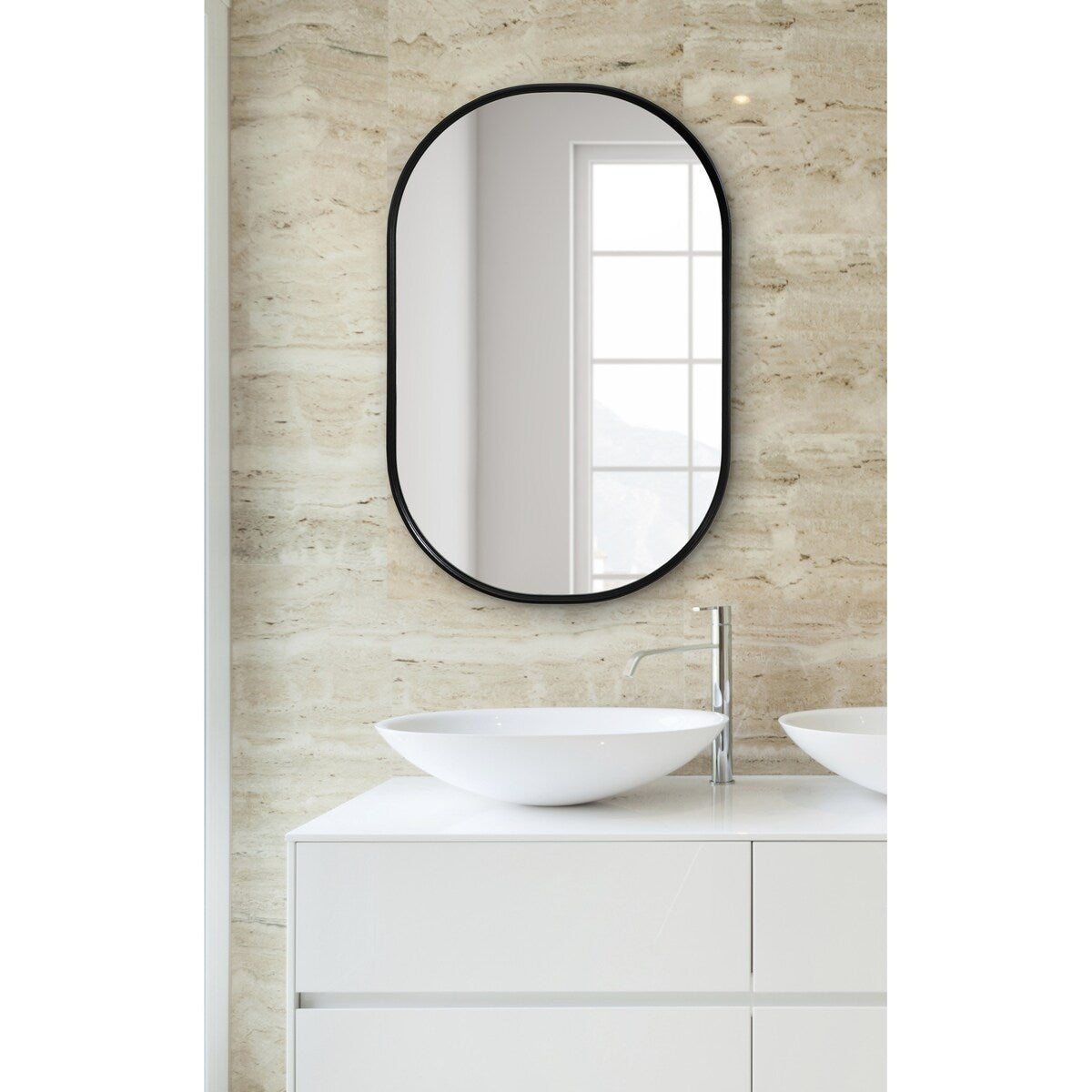 Kate and Laurel Caskill Capsule Framed Wall Mirror