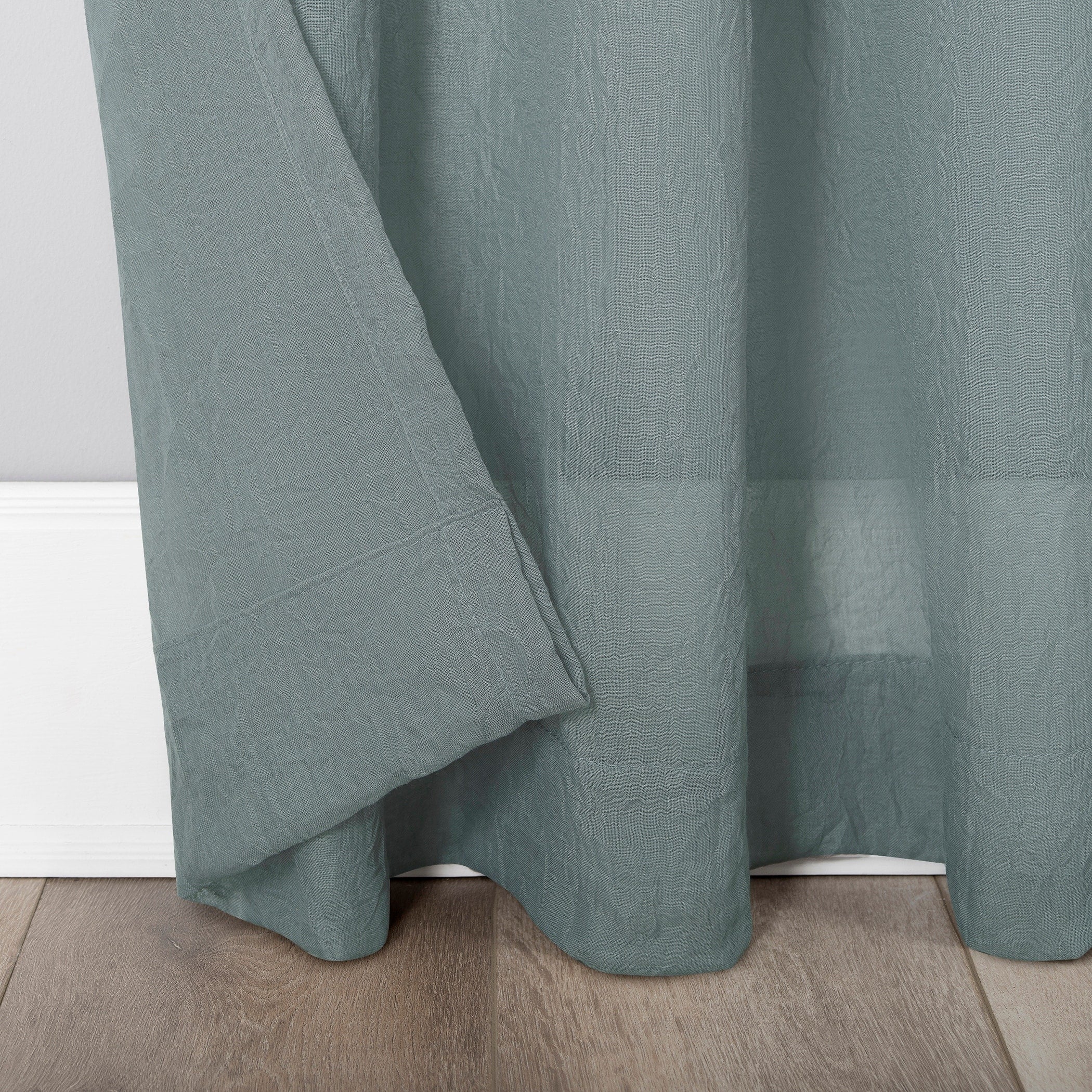 No. 918 Ladonna Crushed Texture Semi-Sheer Rod Pocket Curtain Panel, Single Panel