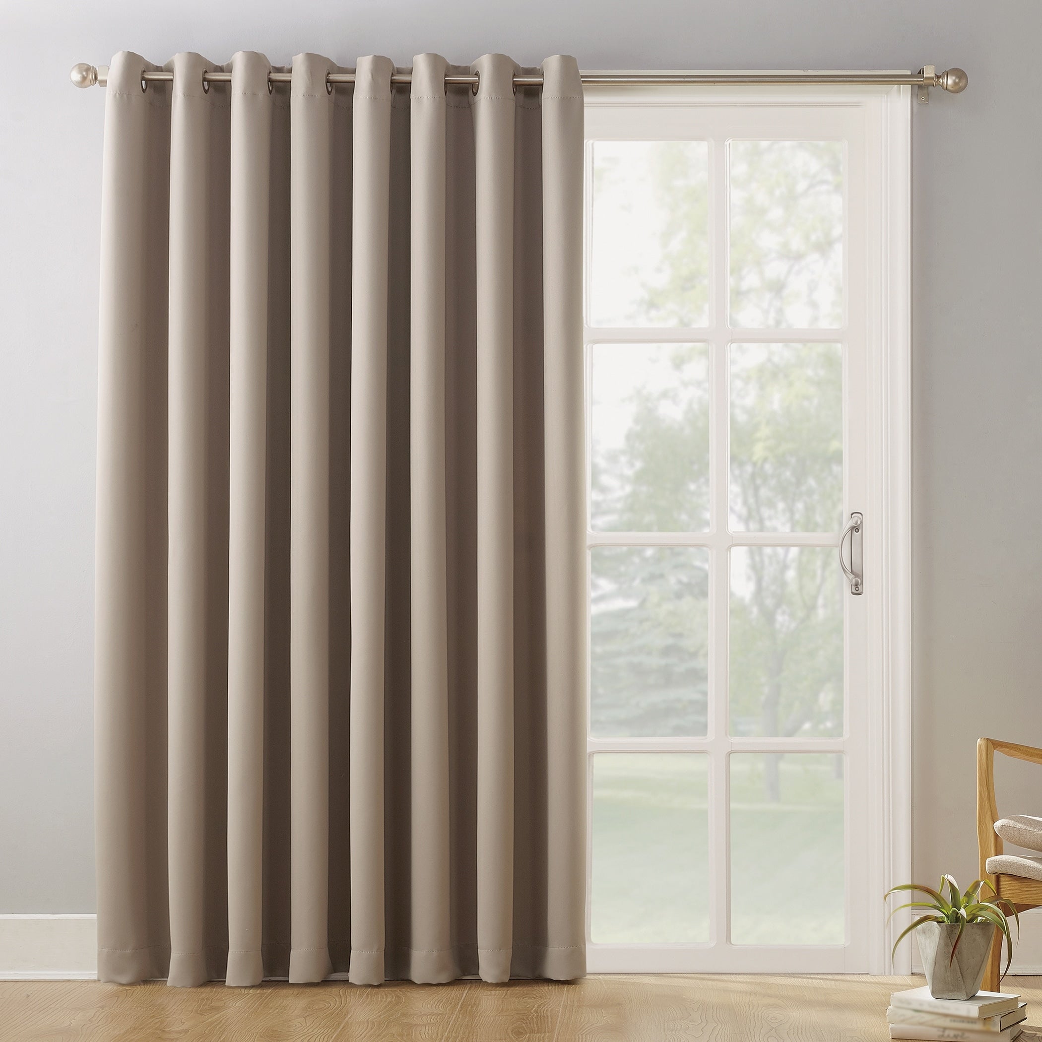 Sun Zero Hayden Patio Extra-Wide Blackout Grommet Sliding Patio Door Curtain Panel, Single Panel