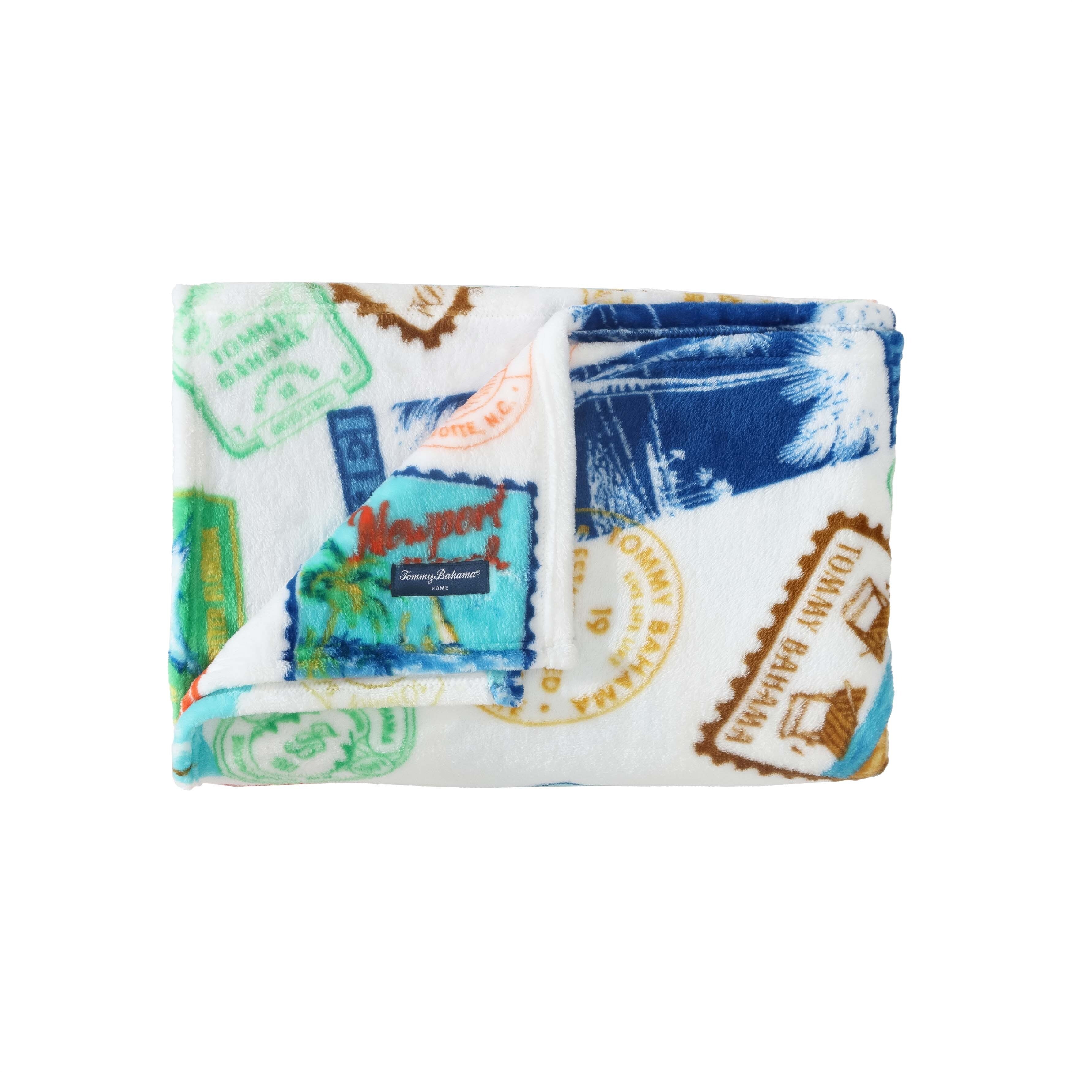 Tommy Bahama Printed Ultra Soft Plush Fleece Throw Blanket