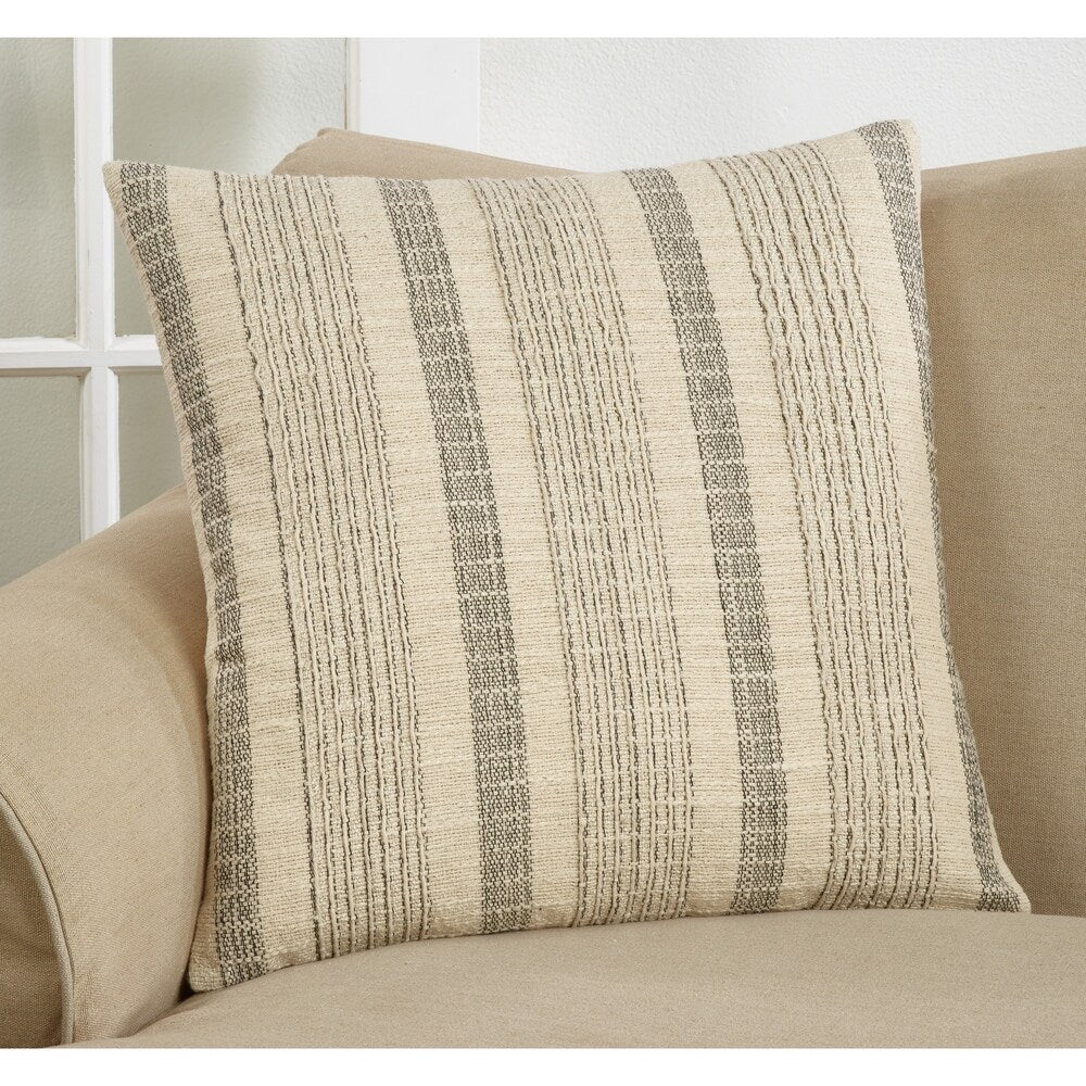 Striped Woven Throw Pillow