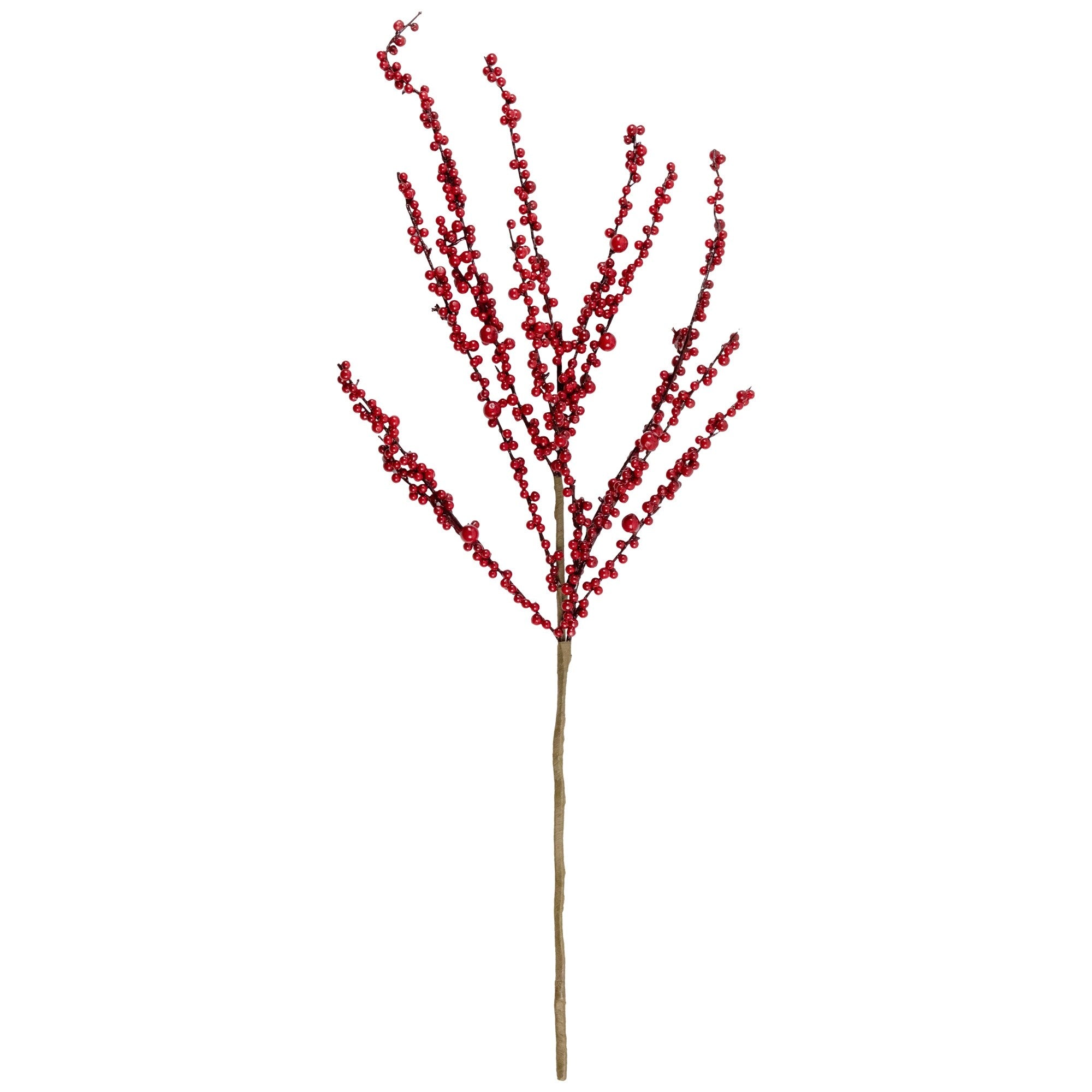 40 Red Berries Artificial Christmas Twig Spray