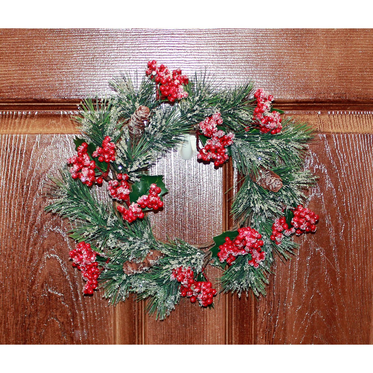 13 Artificial Christmas Mini Wreath And Centerpiece with Snow Berry and Pine - 13