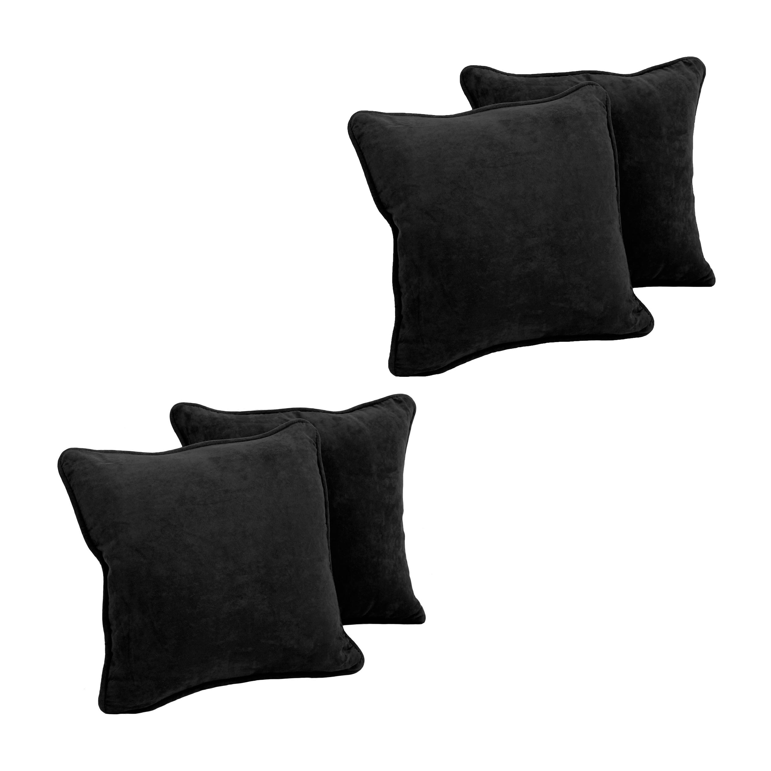 Blazing Needles 18-Inch Microsuede Throw Pillows (Set of 4)