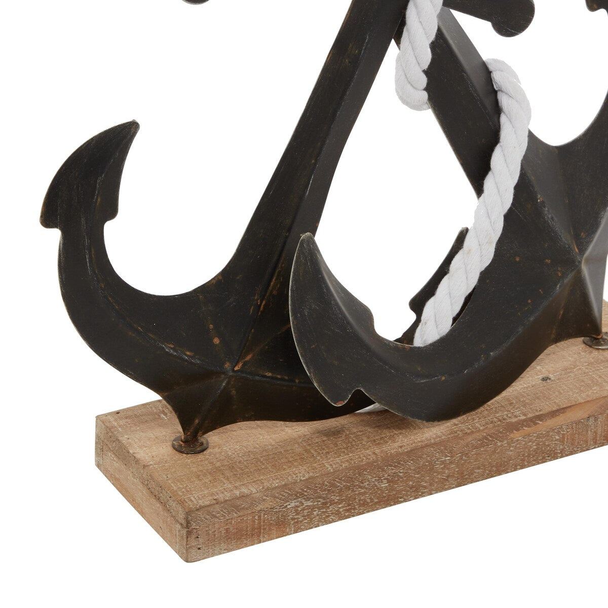 Metal Anchor Decorative Sculpture - Black - Roche River Decor