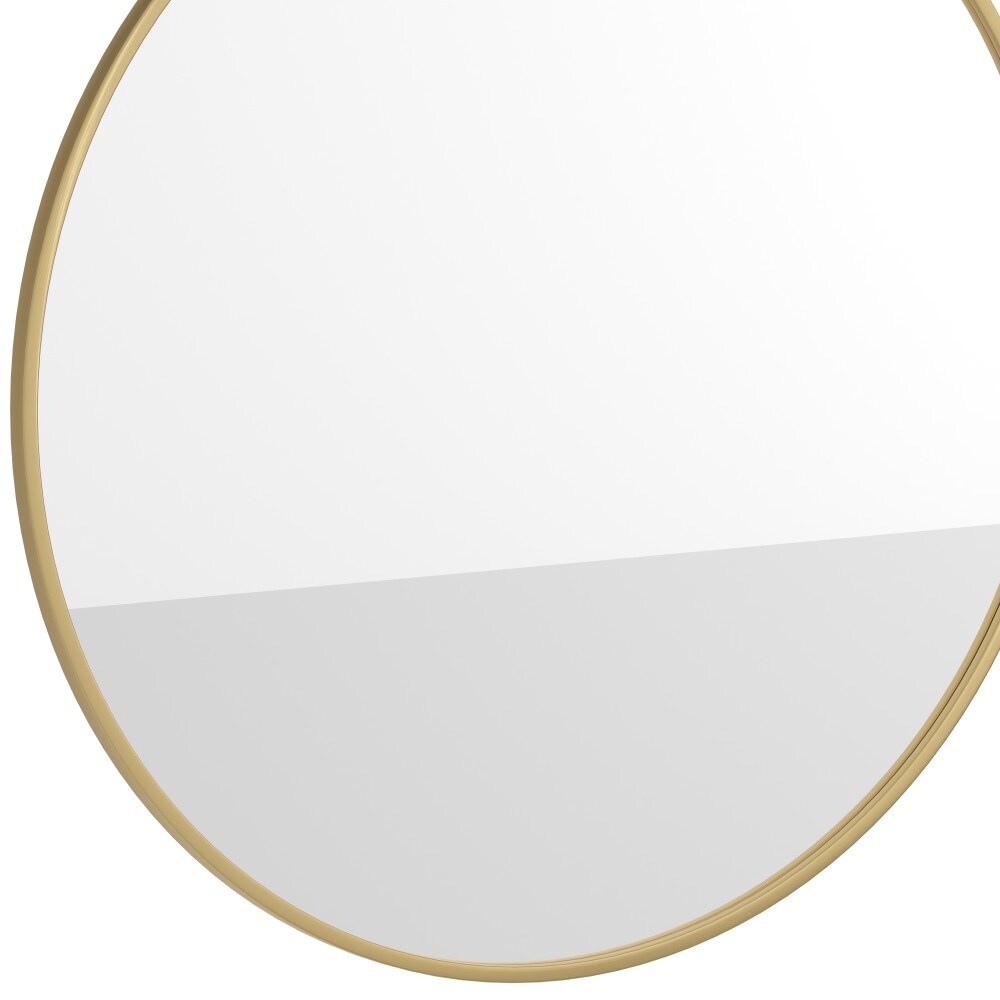 Wall Mount Shatterproof Round Accent Wall Mirror with Metal Frame