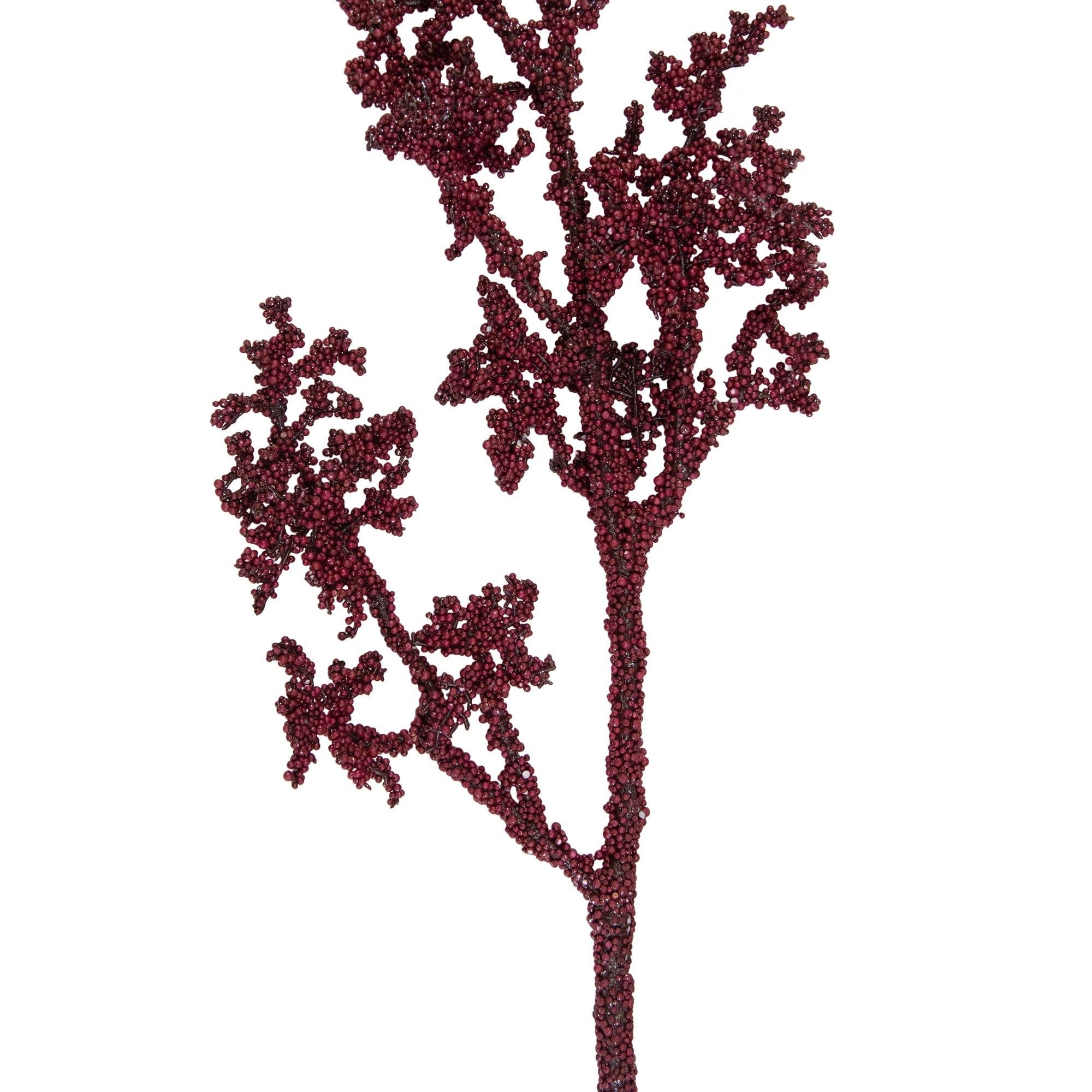 35 Burgundy Beaded Artificial Christmas Spray