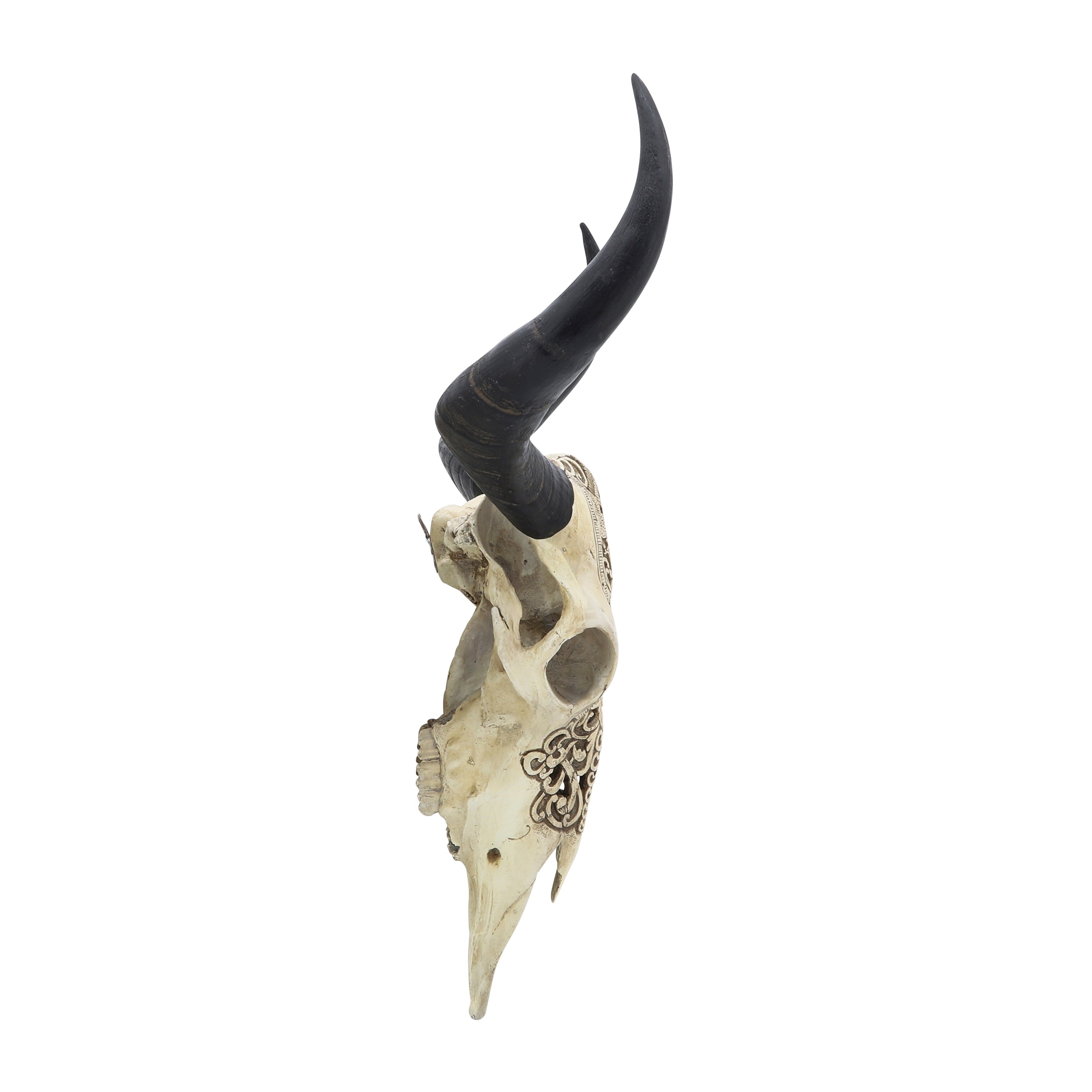 Sagebrook Home Boho Resin 28 Bull Skull Wall Accent, Ivory/Black