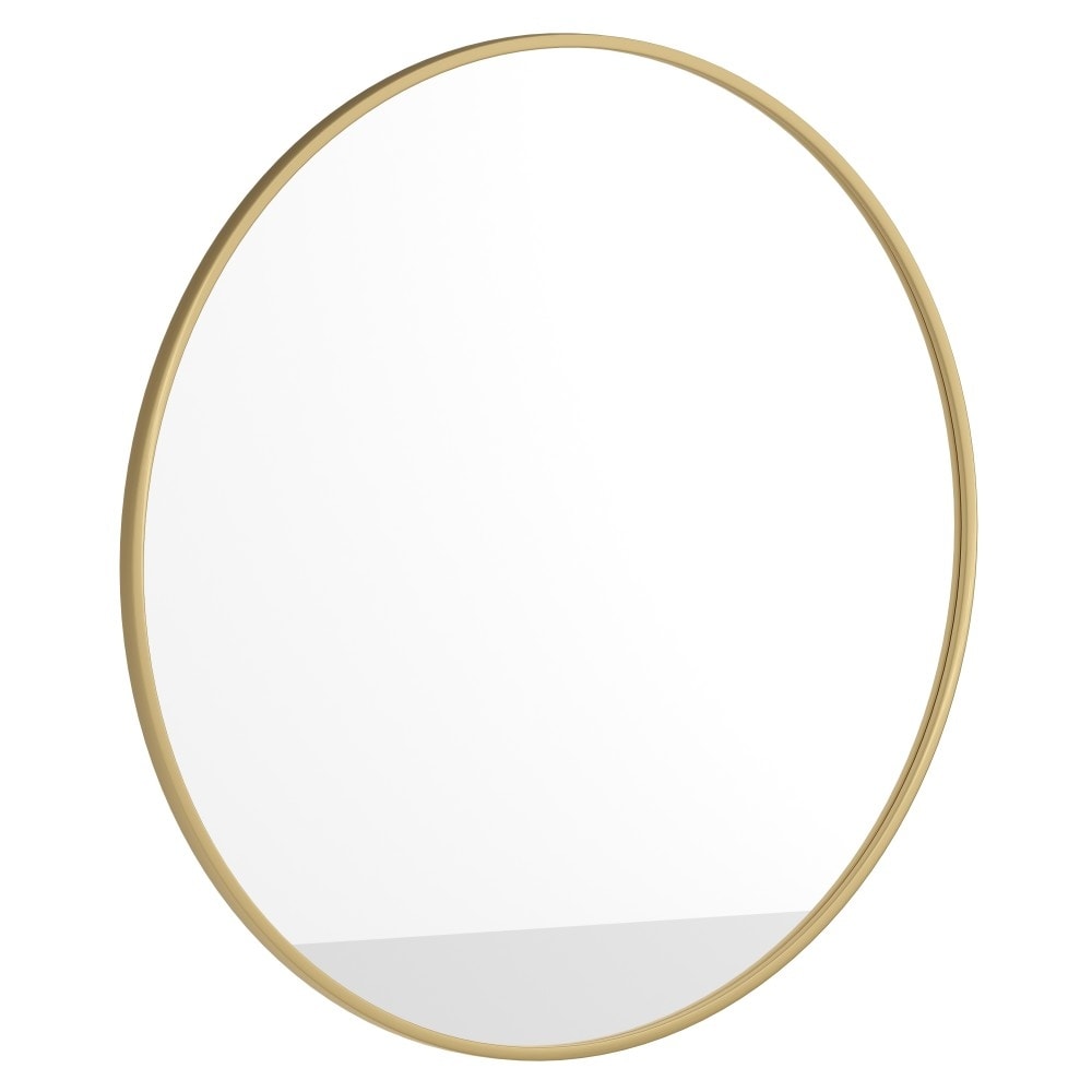 Wall Mount Shatterproof Round Accent Wall Mirror with Metal Frame