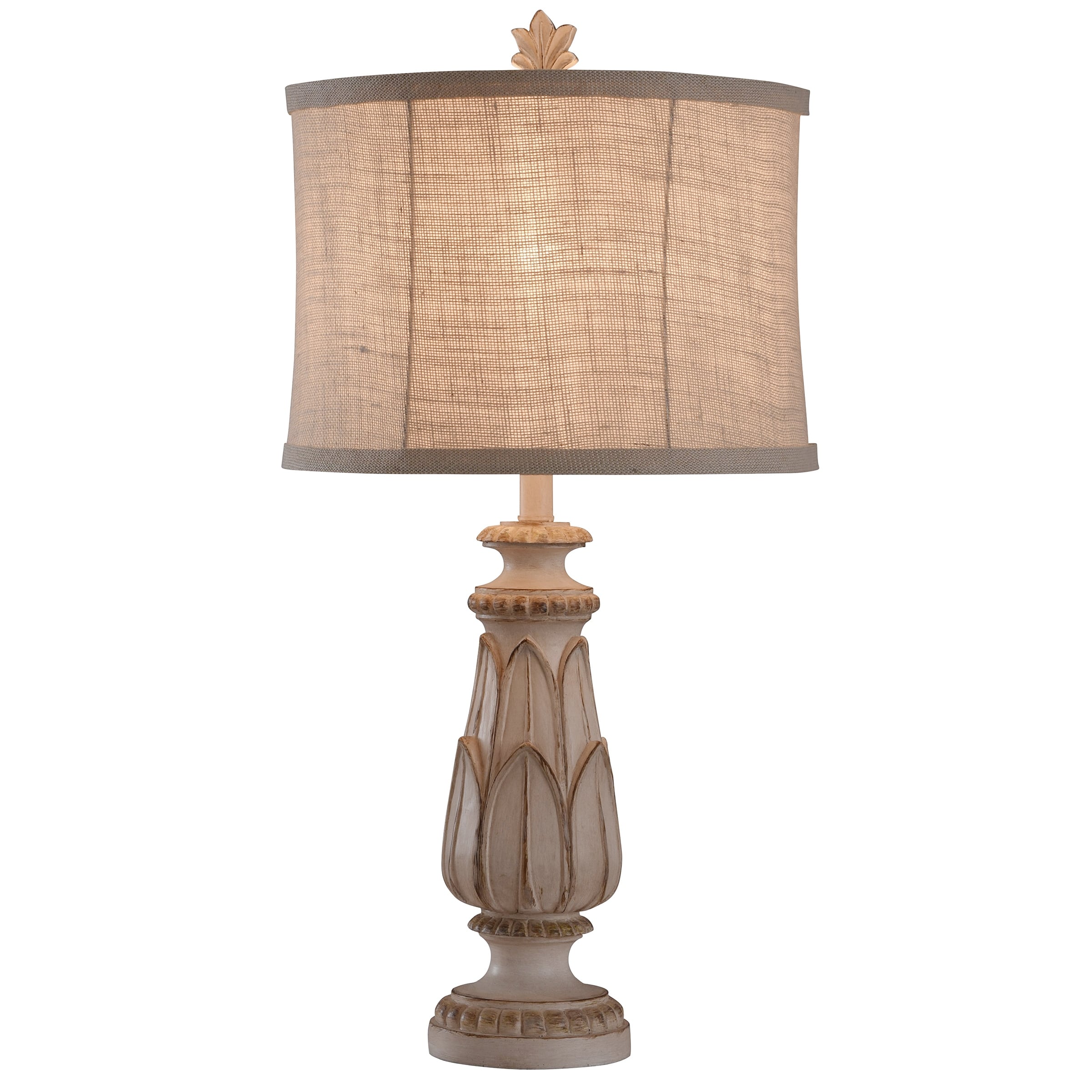 Antique Cream - Traditional Table Lamp - Cream Finish - Beige Shade