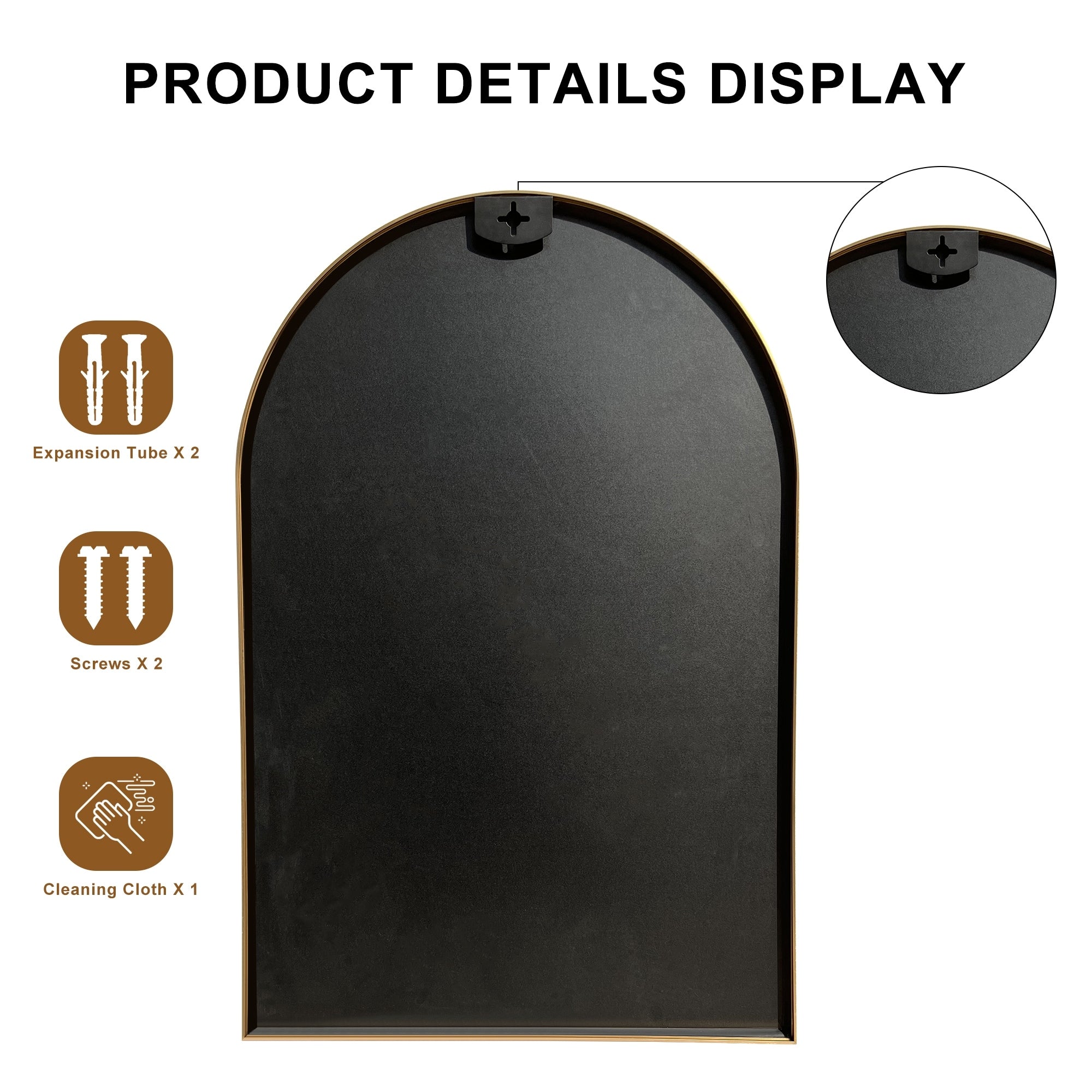 Modern Arch Bathroom Wall Mounted Vanity Mirror - 24x36