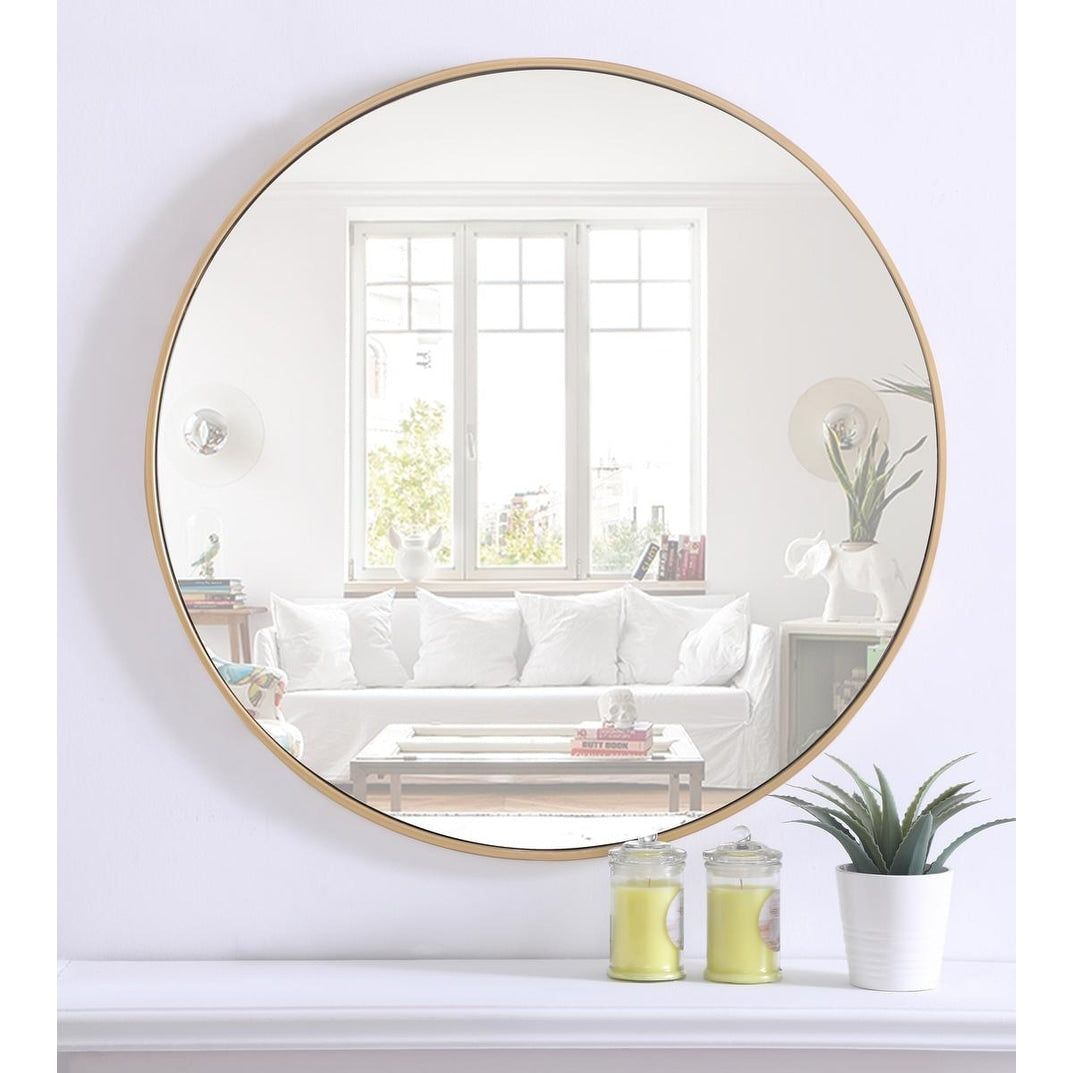 Carson Carrington Labbemala Metal Frame Round Mirror