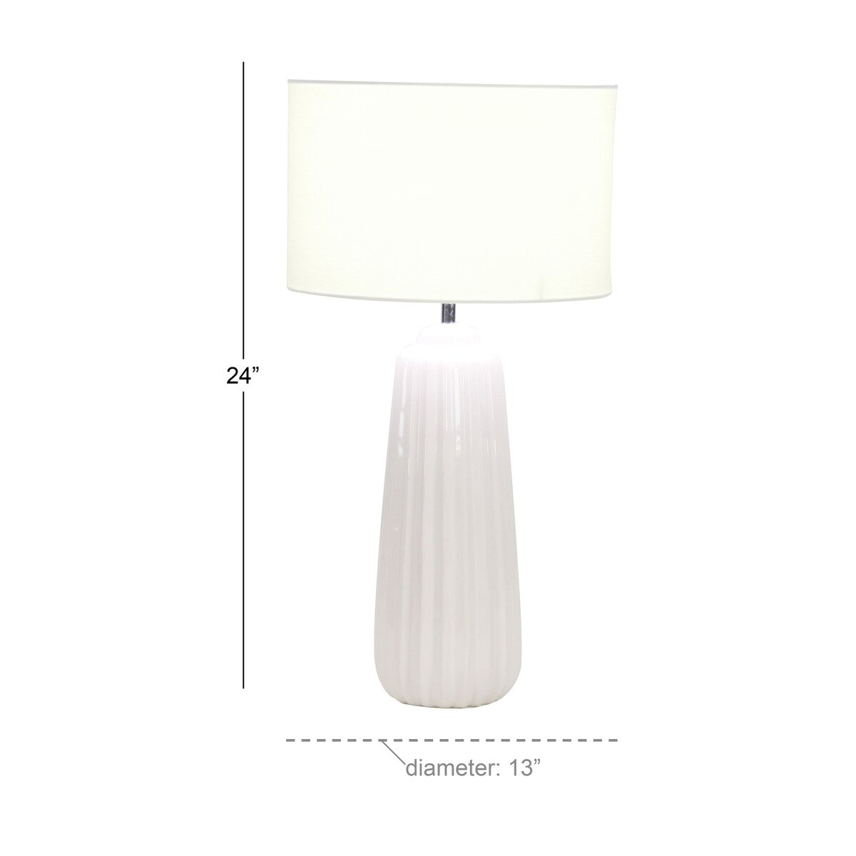 Ceramic Ribbed Room Table Lamp - White - Roche River Decor