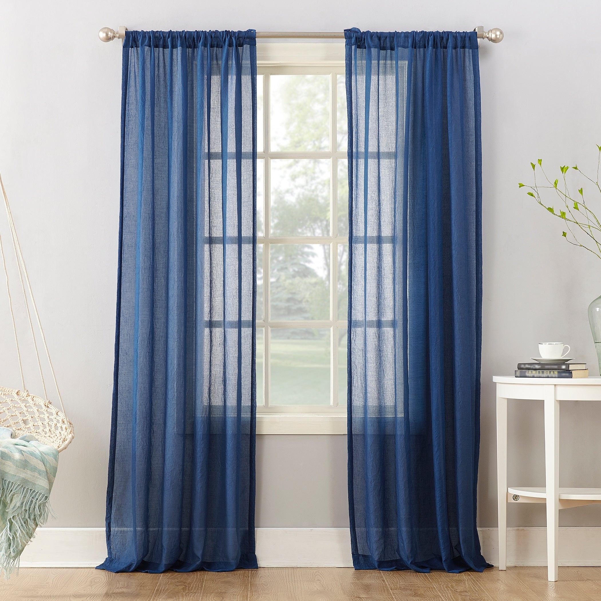 No. 918 Ladonna Crushed Texture Semi-Sheer Rod Pocket Curtain Panel, Single Panel