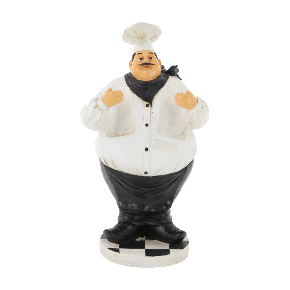 Polystone Chef Decorative Sculpture with 2 Wine Holder Slots - White - Roche River Decor