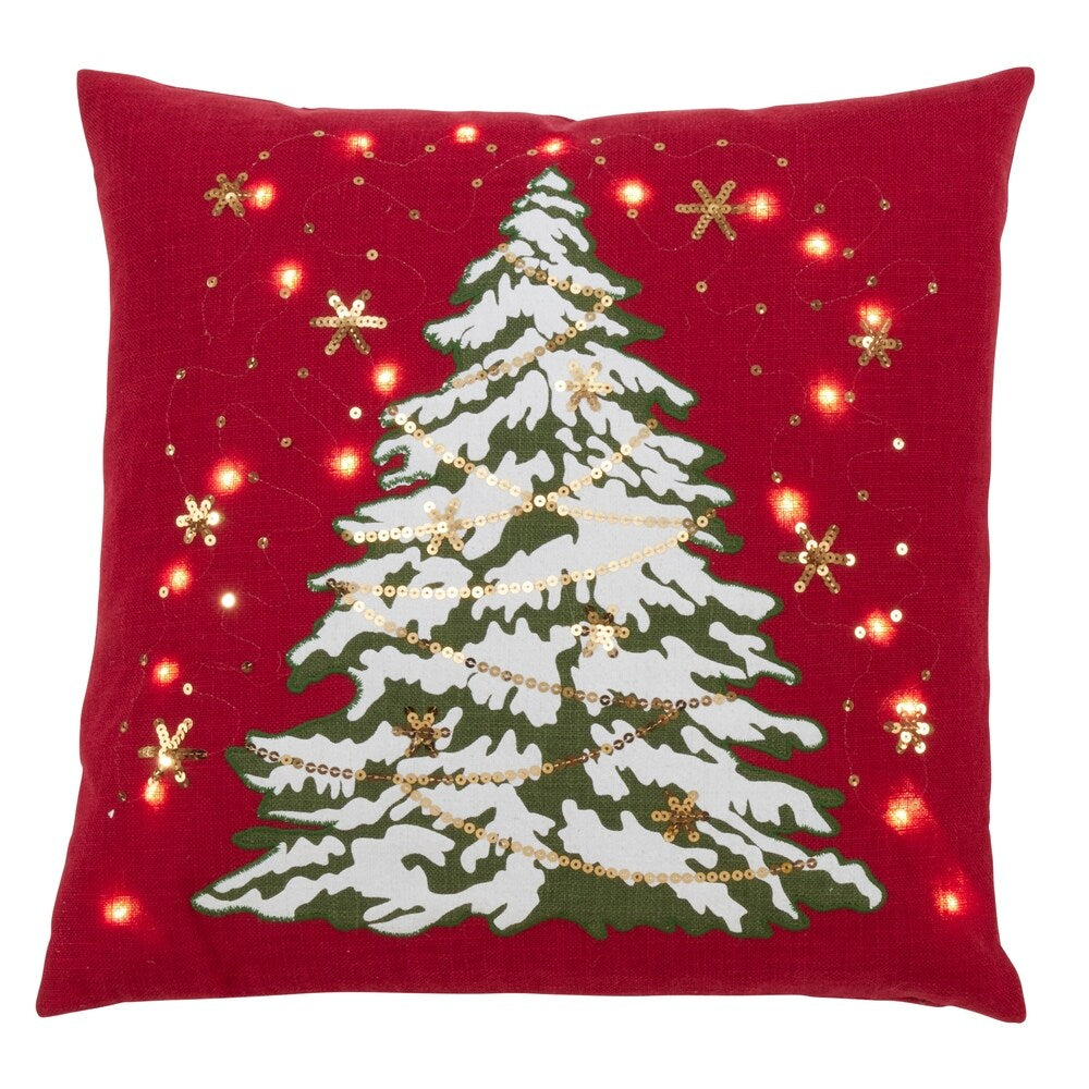 Christmas Tree Throw Pillow With LED Lights