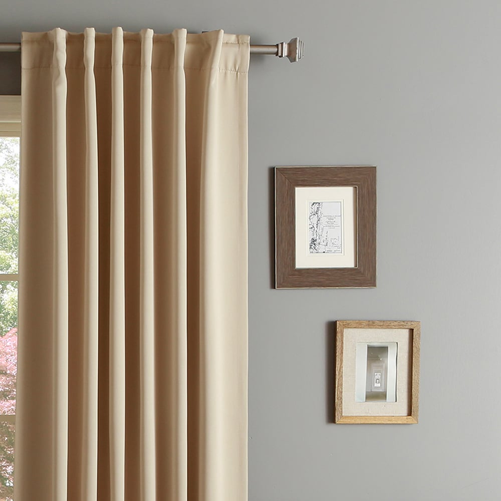 Aurora Home Solid Insulated Thermal Blackout Curtain Panel Pair - 52 x 120