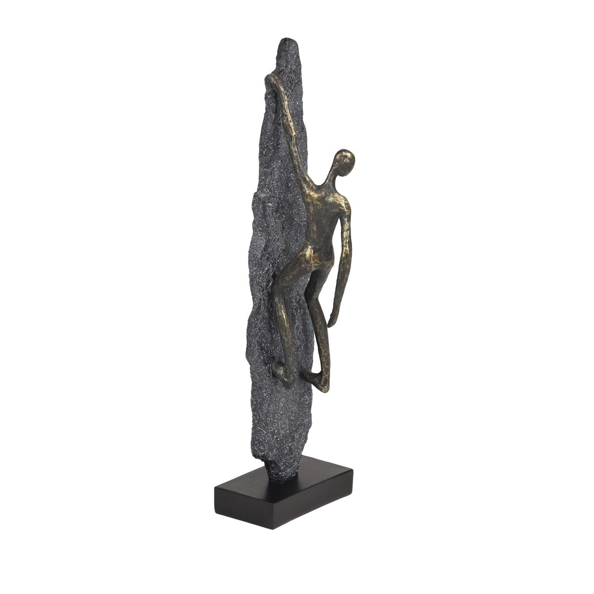 Polystone People Climbing Decorative Sculpture - Bronze - Roche River Decor