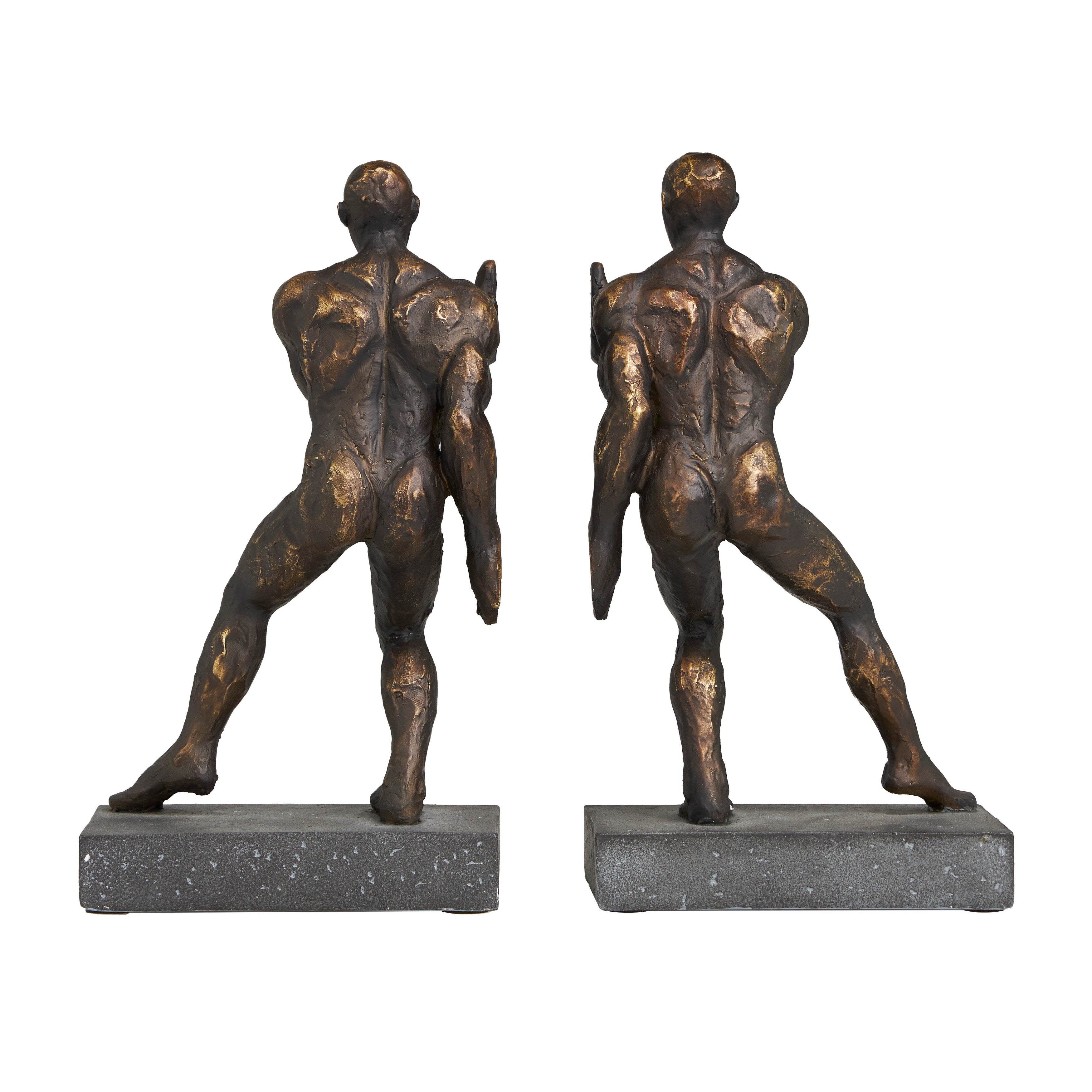 Bronze Polystone People Decorative Bookends (Set of 2)