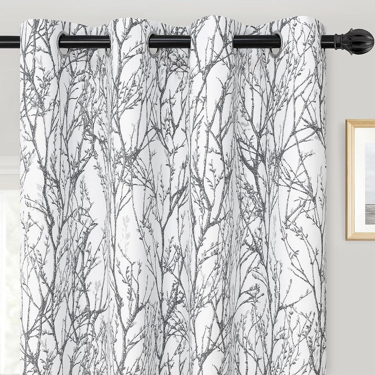 Tree Branch Grommet Window Curtain Panel