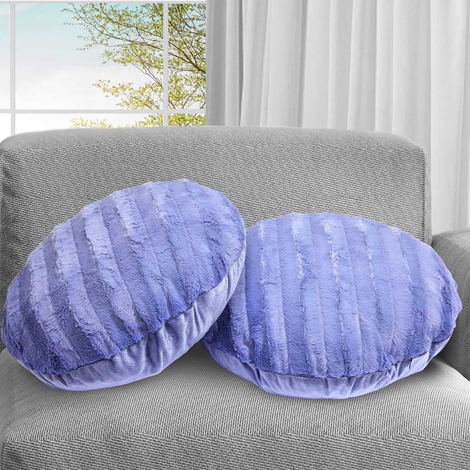 Cheer Collection Set of 2 Decorative Round Throw Pillows