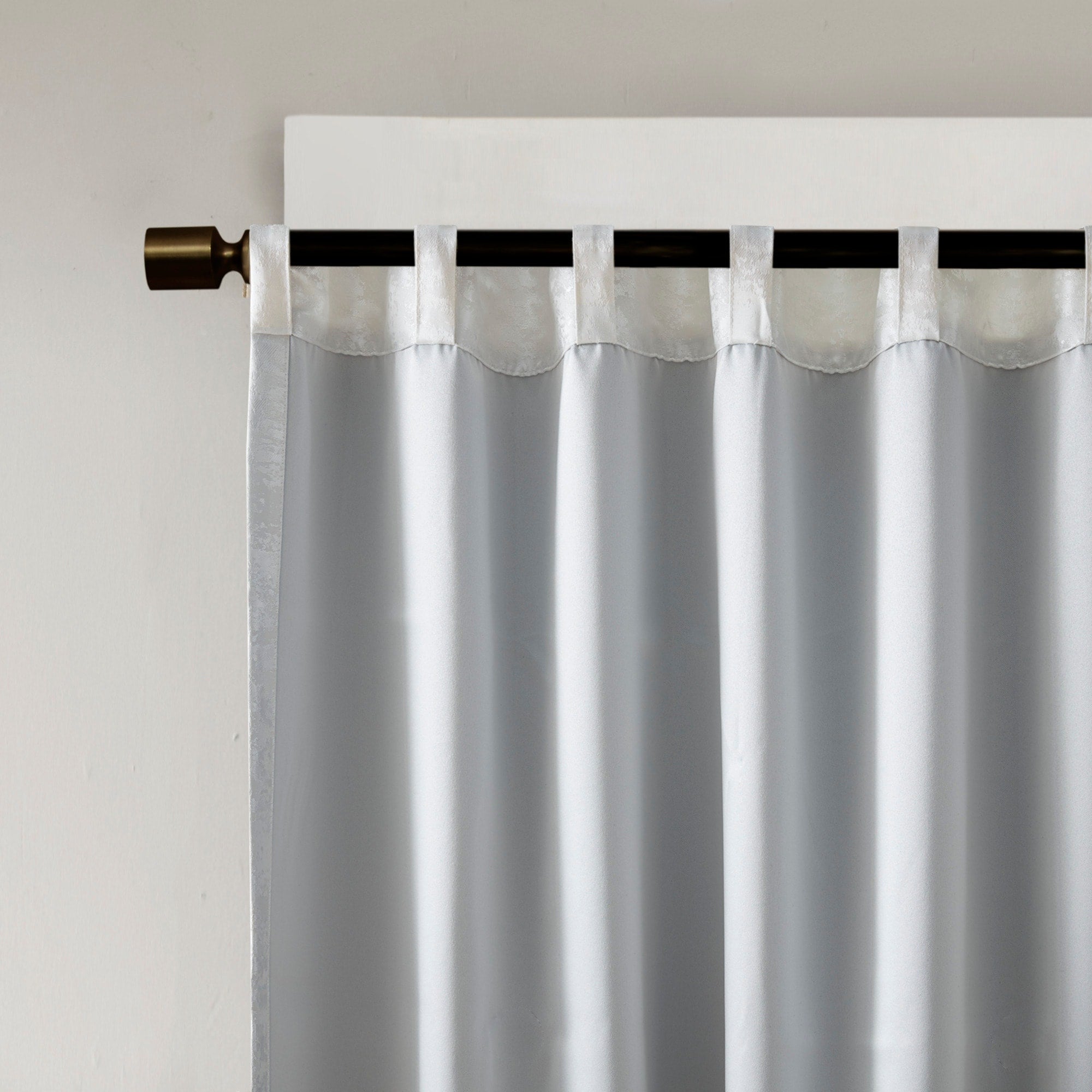 SunSmart Odessa Marble Jacquard Lined Total Blackout Rod Pocket/Back Tab Curtain Panel