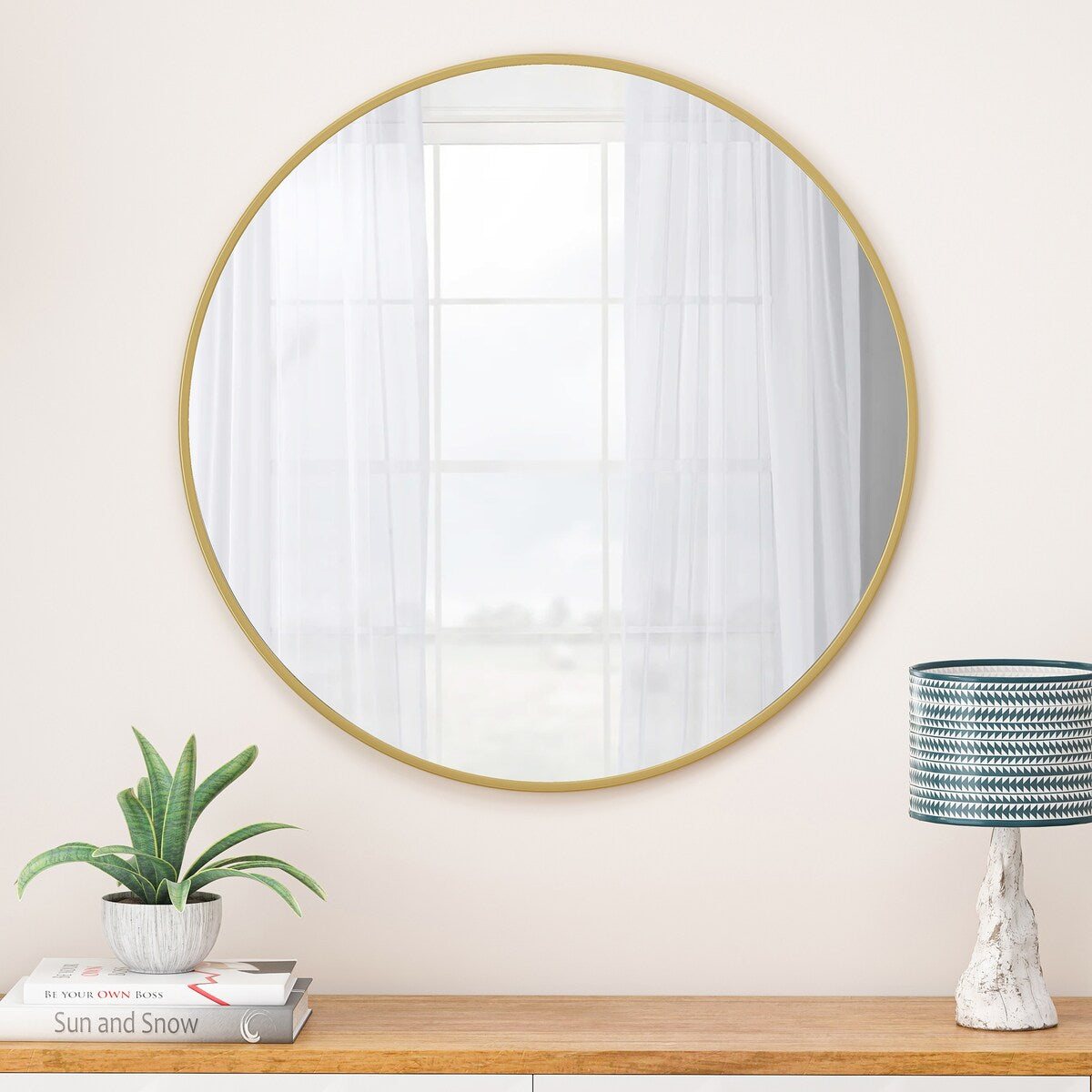 28/36/39/42/48 inch Round Framed Wall Bathroom Vanity Mirror