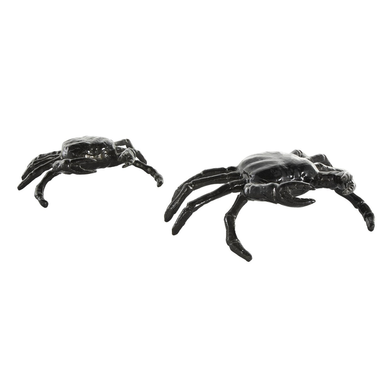 Aluminum Metal Crab Decorative Sculpture - Set of 2 Black - Roche River Decor