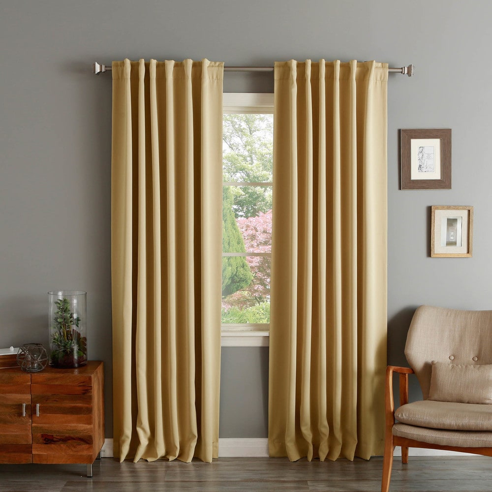 Aurora Home Solid Insulated Thermal Blackout Curtain Panel Pair - 52 x 120