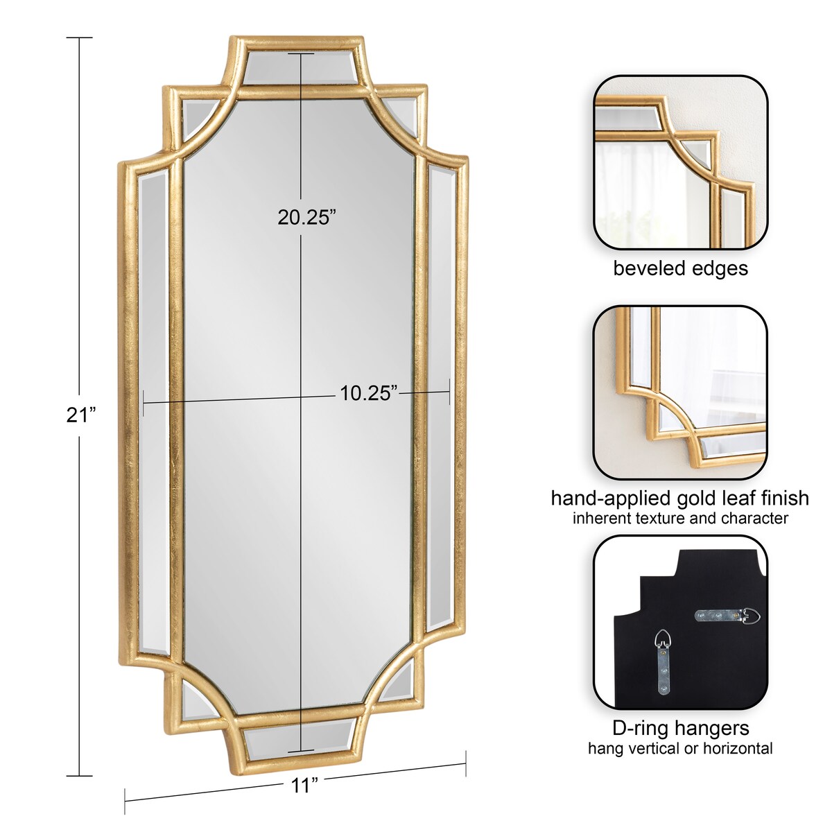 Kate and Laurel Minuette Traditional Decorative Framed Wall Mirror