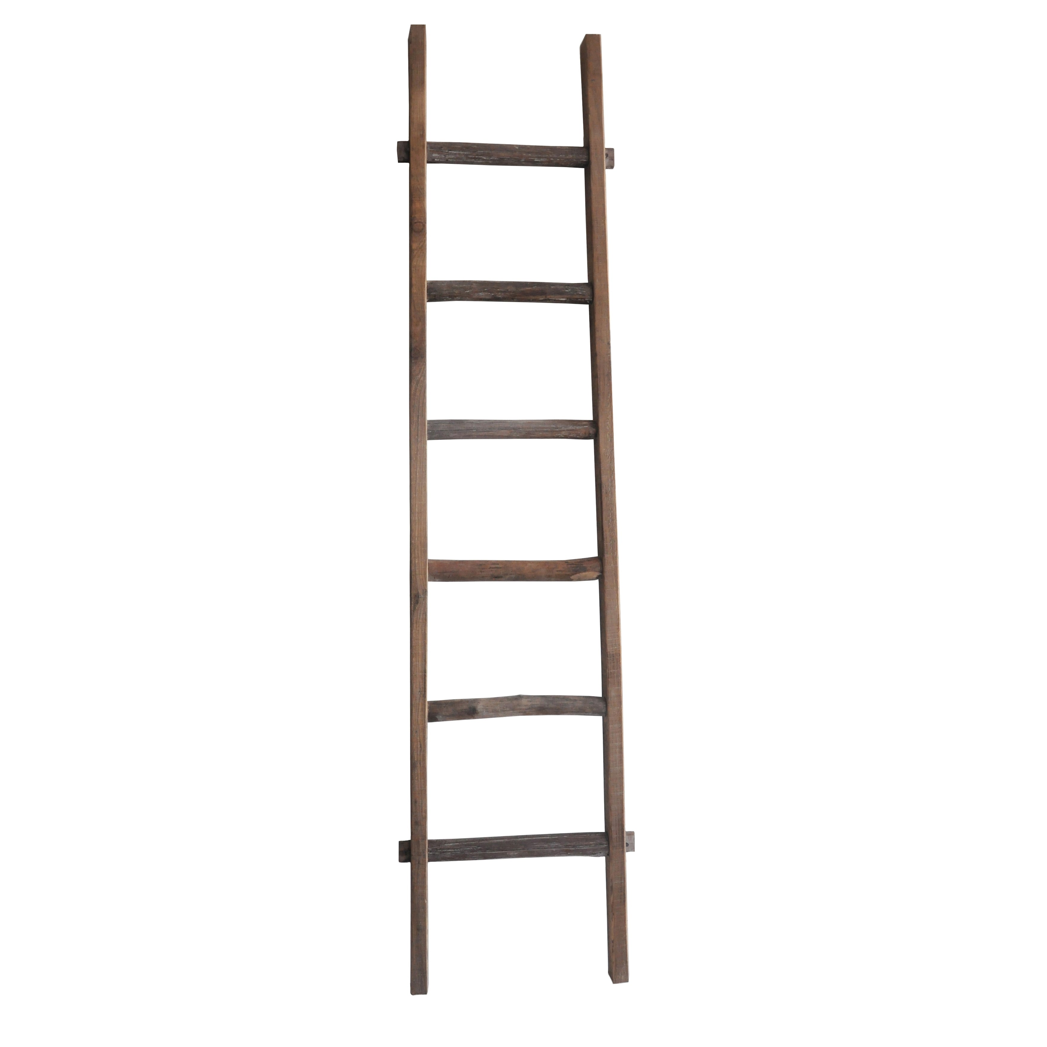 Sagebrook Home Rustic 6ft Tall Blanket Ladder, Decorative Freestanding Ladder For Storage - 19 x 2 x 76