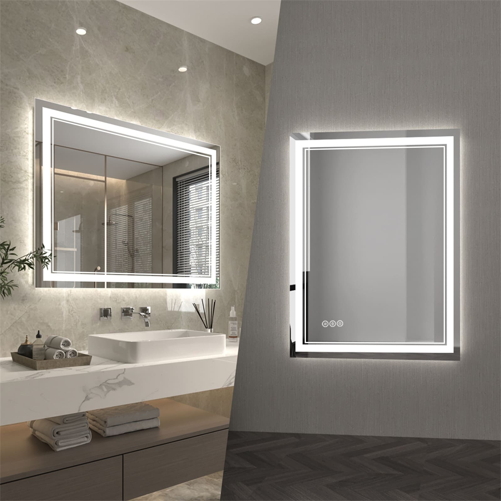 ExBrite Anti-Fog LED Bathroom Mirror with Endless Dimming